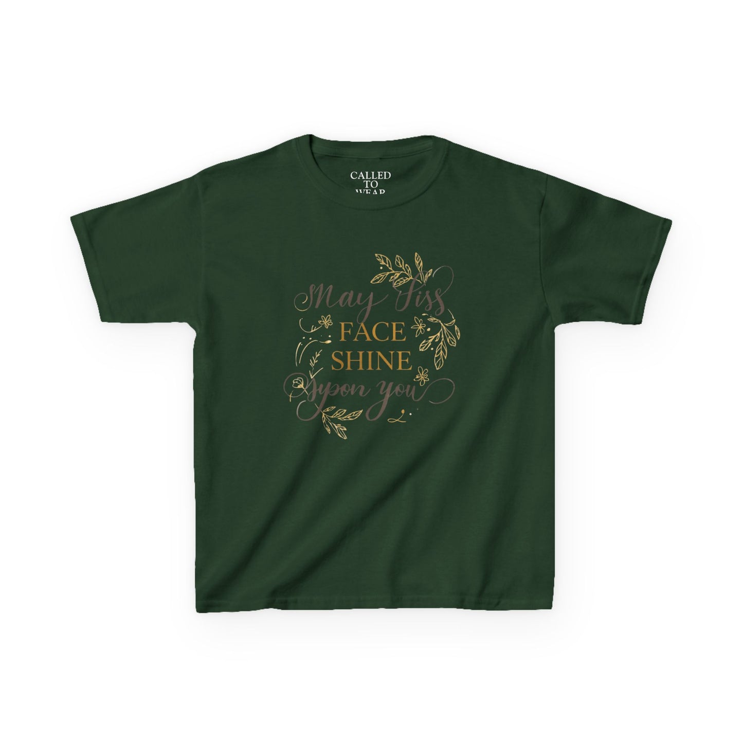 Gold Script Laurel 'Seen and Steady' Kids Tee | Metallic Keepsake Shirt