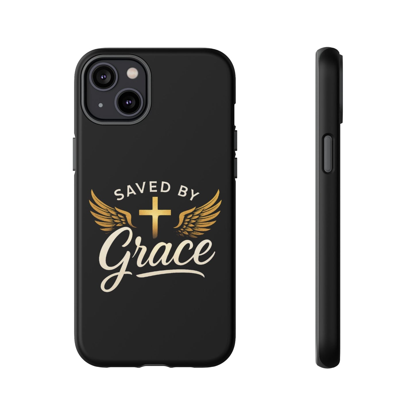 Christian Phone Case - Saved by Grace Design, Unique Gift for Believers, Inspirational Accessory, Stylish Christian Decor