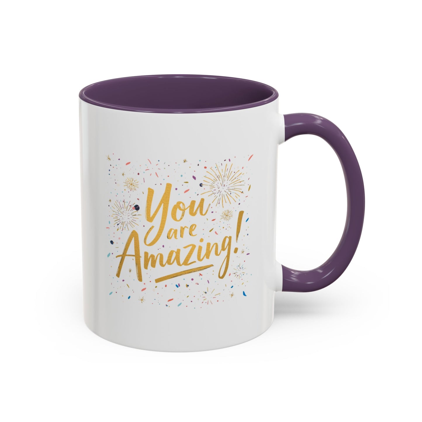 You Are Amazing Hand-Lettered Confetti Mug, Ceramic Coffee Mug
