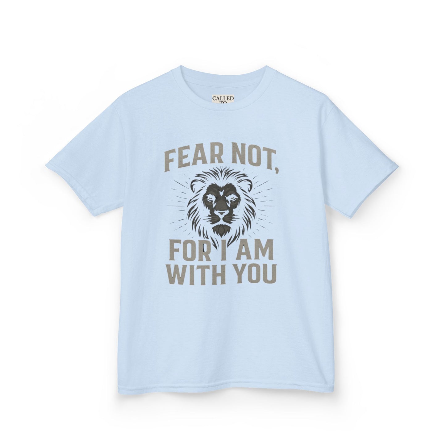 Kids Inspirational Lion Tee - Fear Not Design, Boys Girls Gift, Motivational T-Shirt, Children's Apparel, Faith-Based Clothing