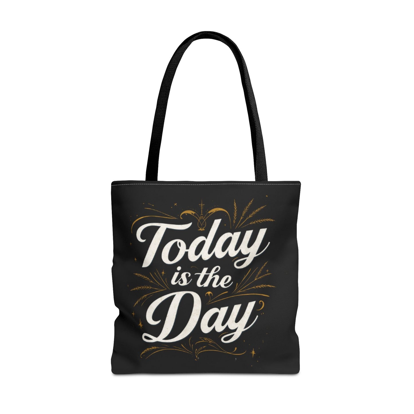 Today Is the Day tote bag | Hand-lettered script, charcoal motivational design