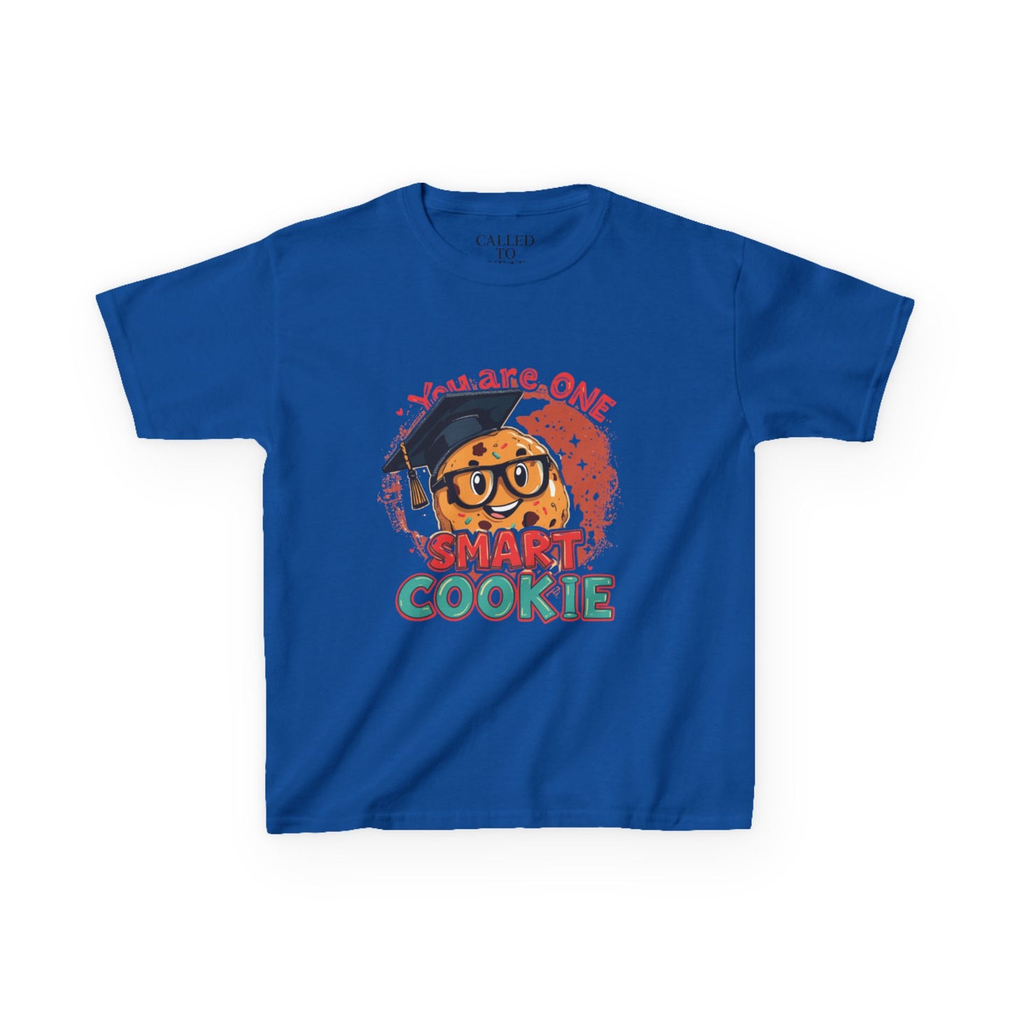 You Are One Smart Cookie kids tee | Smiling Cookie with Graduation Cap & Glasses