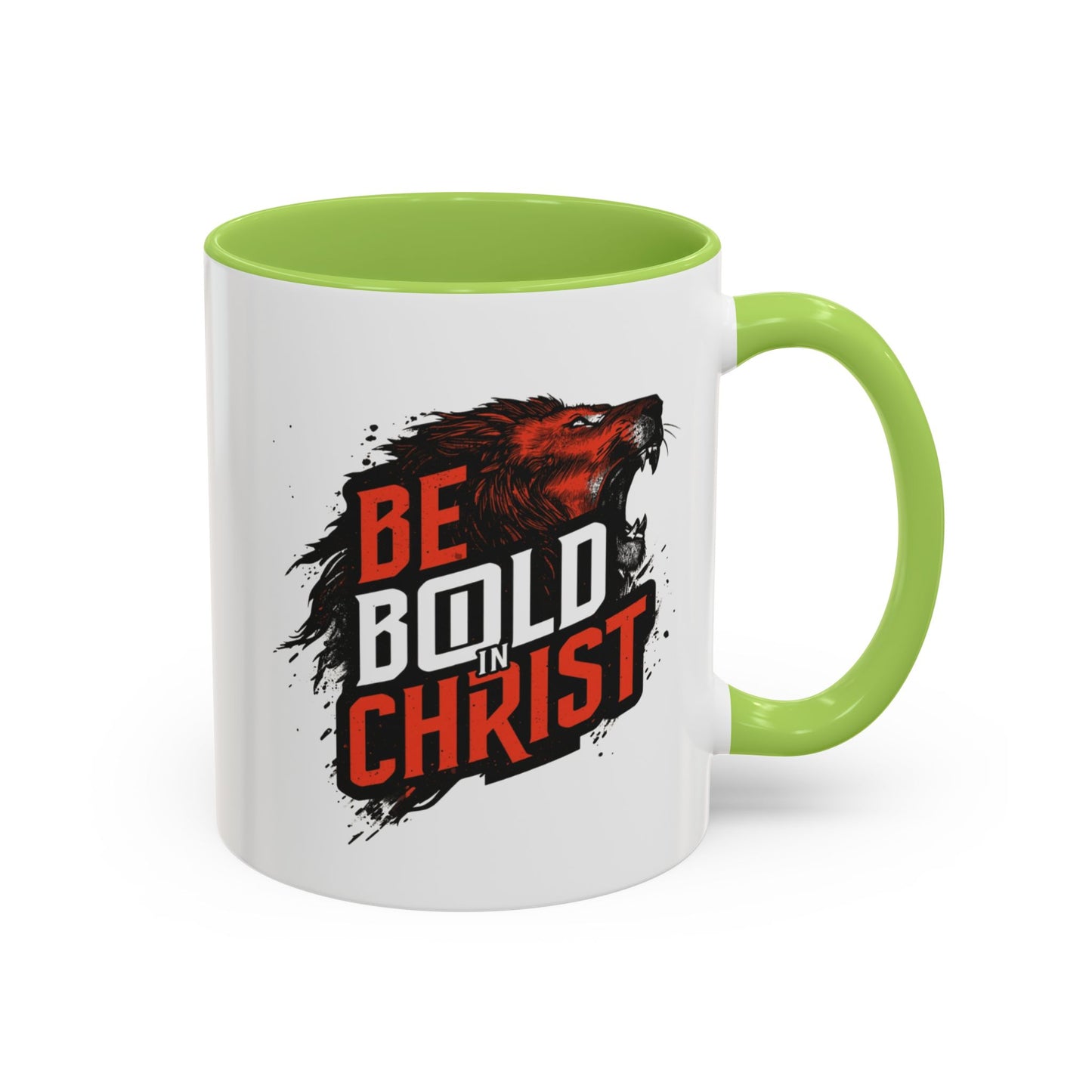 Be Bold in Christ Mug | Christian Faith Coffee Mug, Wolf Graphic Accent Mug