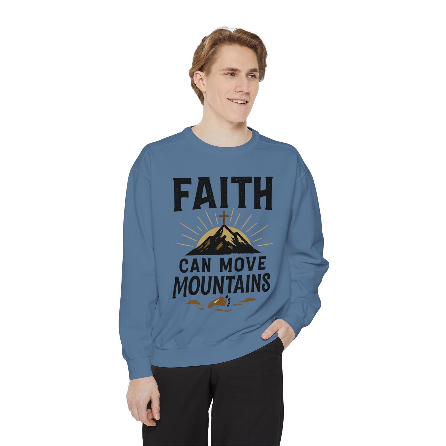 Faith-Inspired Garment-Dyed Sweatshirt | Cozy Christian Apparel, Inspirational Gift, Faith Merchandise, Unisex Crewneck, Casual Sweat