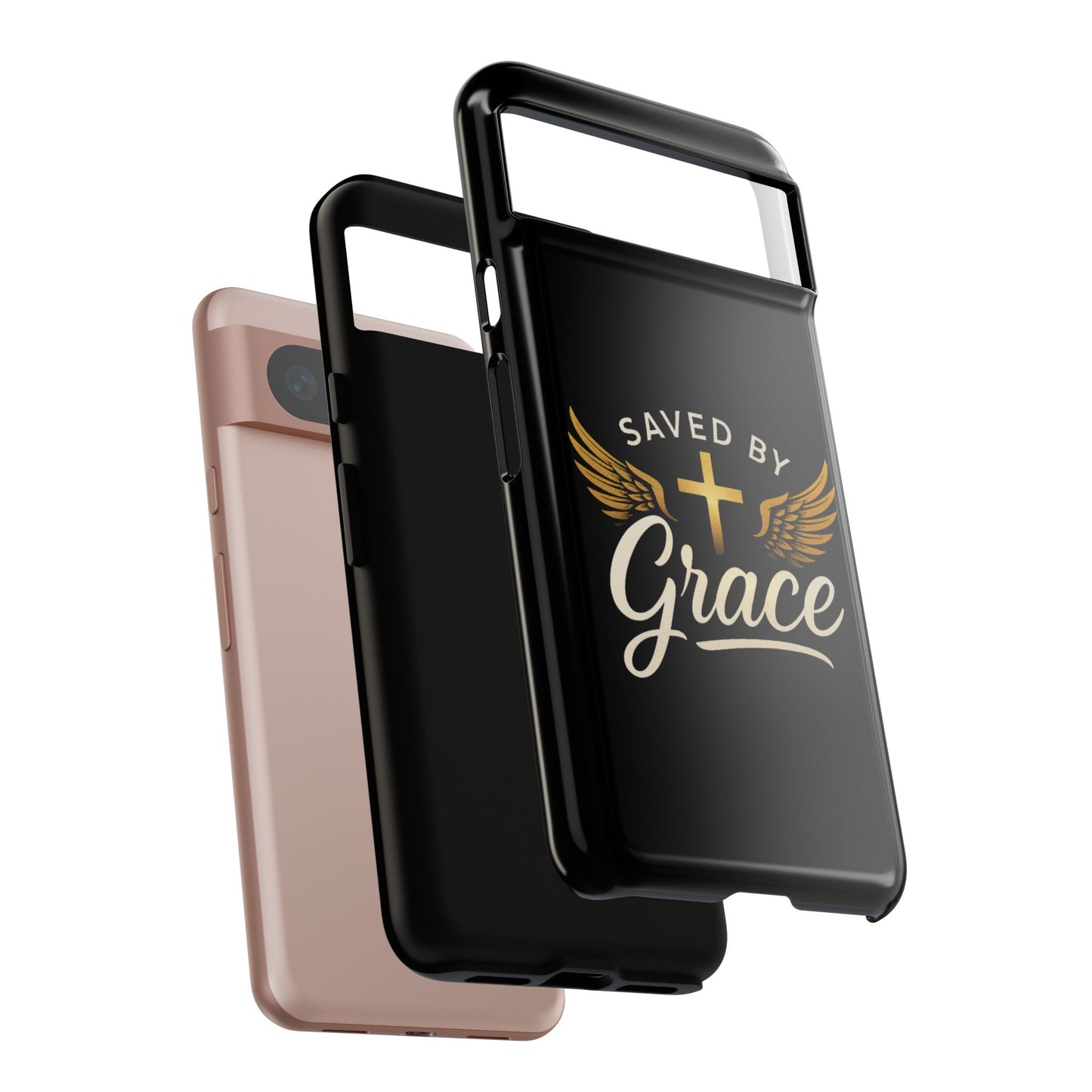 Christian Phone Case - Saved by Grace Design, Unique Gift for Believers, Inspirational Accessory, Stylish Christian Decor