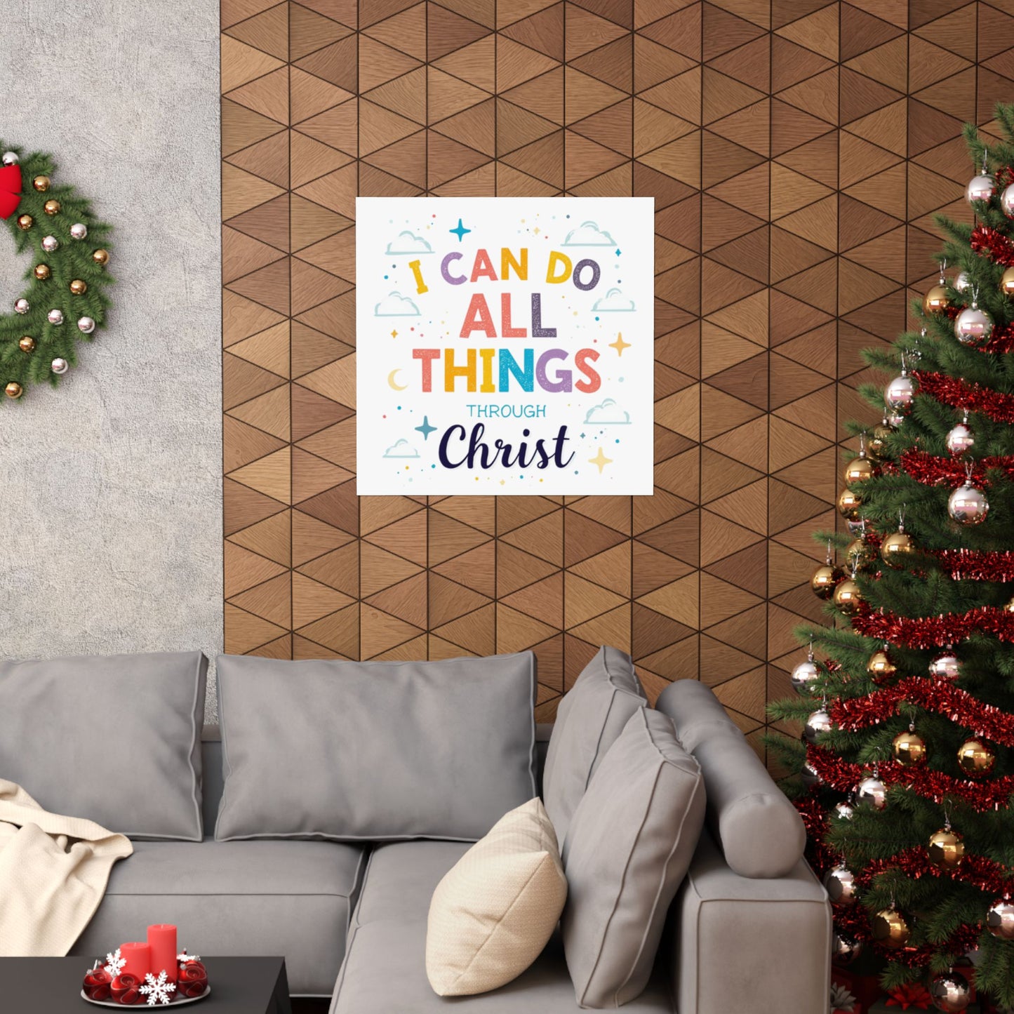 I Can Do All Things Through Christ Poster | Matte Vertical Inspirational Christian Wall Art