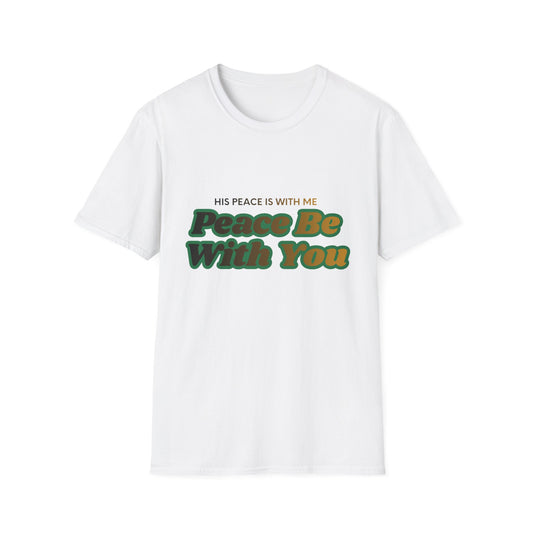 Peace Be With You T-Shirt | Retro Green Amber Lettering
