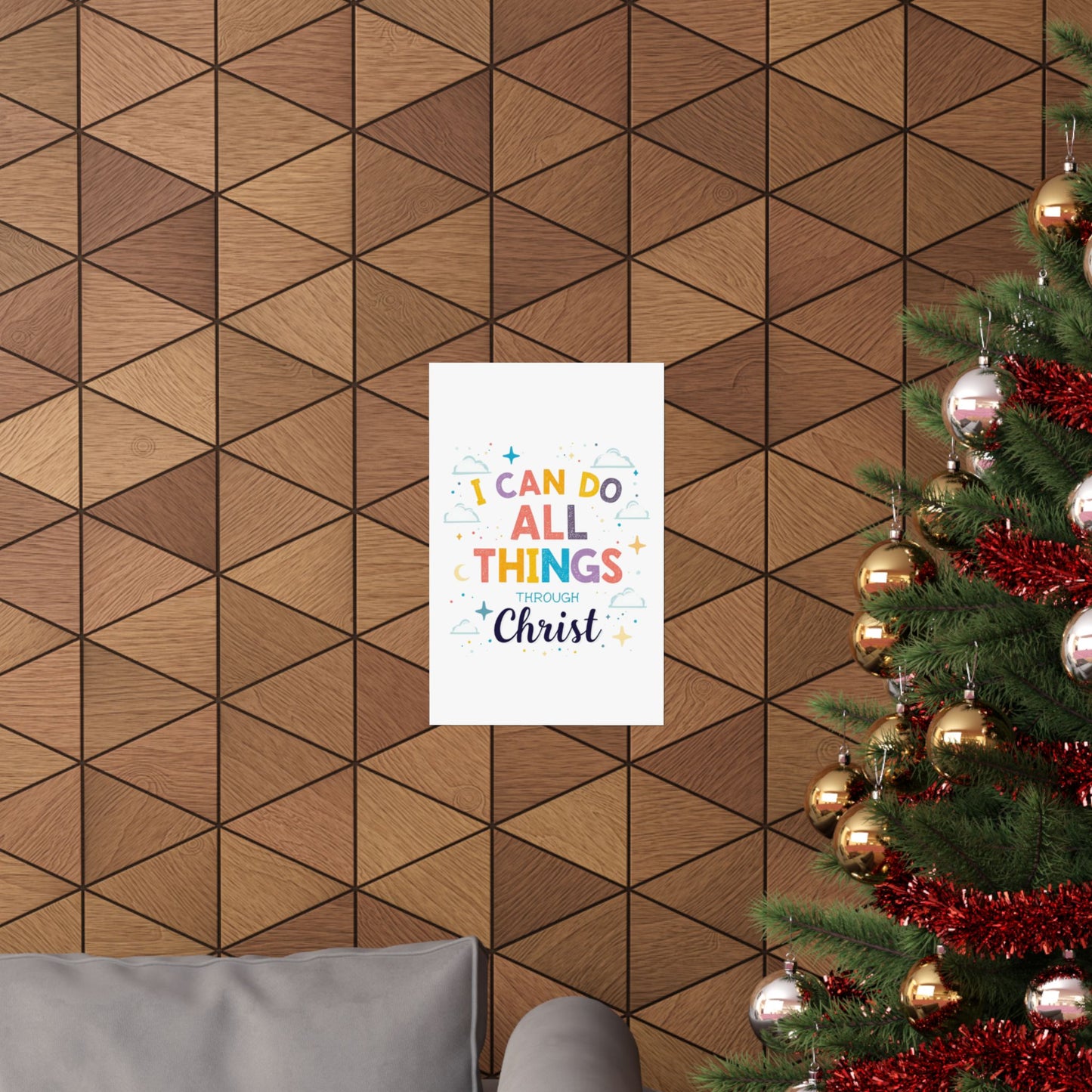 I Can Do All Things Through Christ Poster | Matte Vertical Inspirational Christian Wall Art