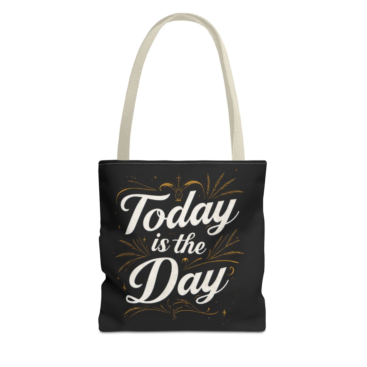 Today Is the Day tote bag | Hand-lettered script, charcoal motivational design