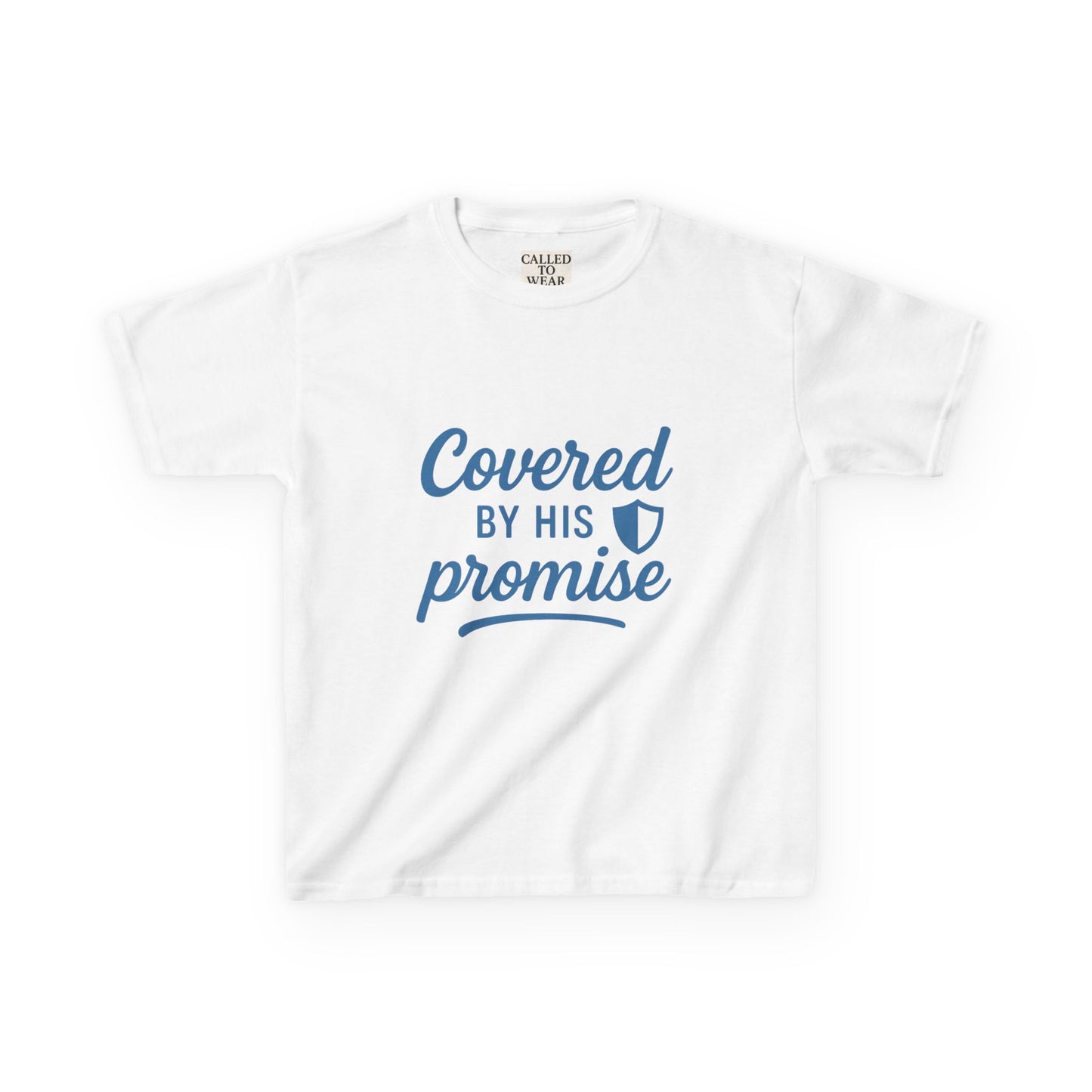 Inspirational Kids Tee - Covered by His Promise, Faith-Based Christian Shirt