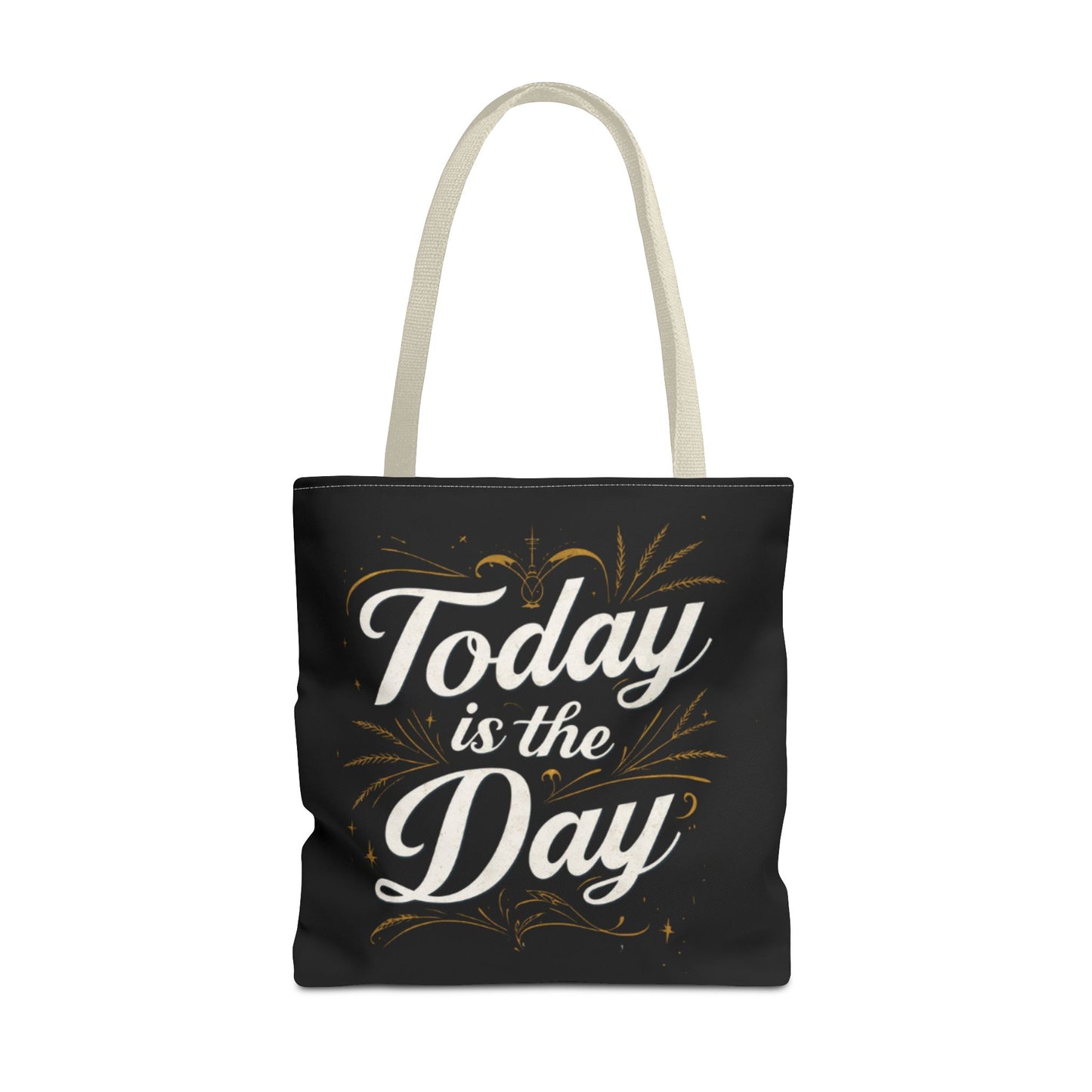 Today Is the Day tote bag | Hand-lettered script, charcoal motivational design