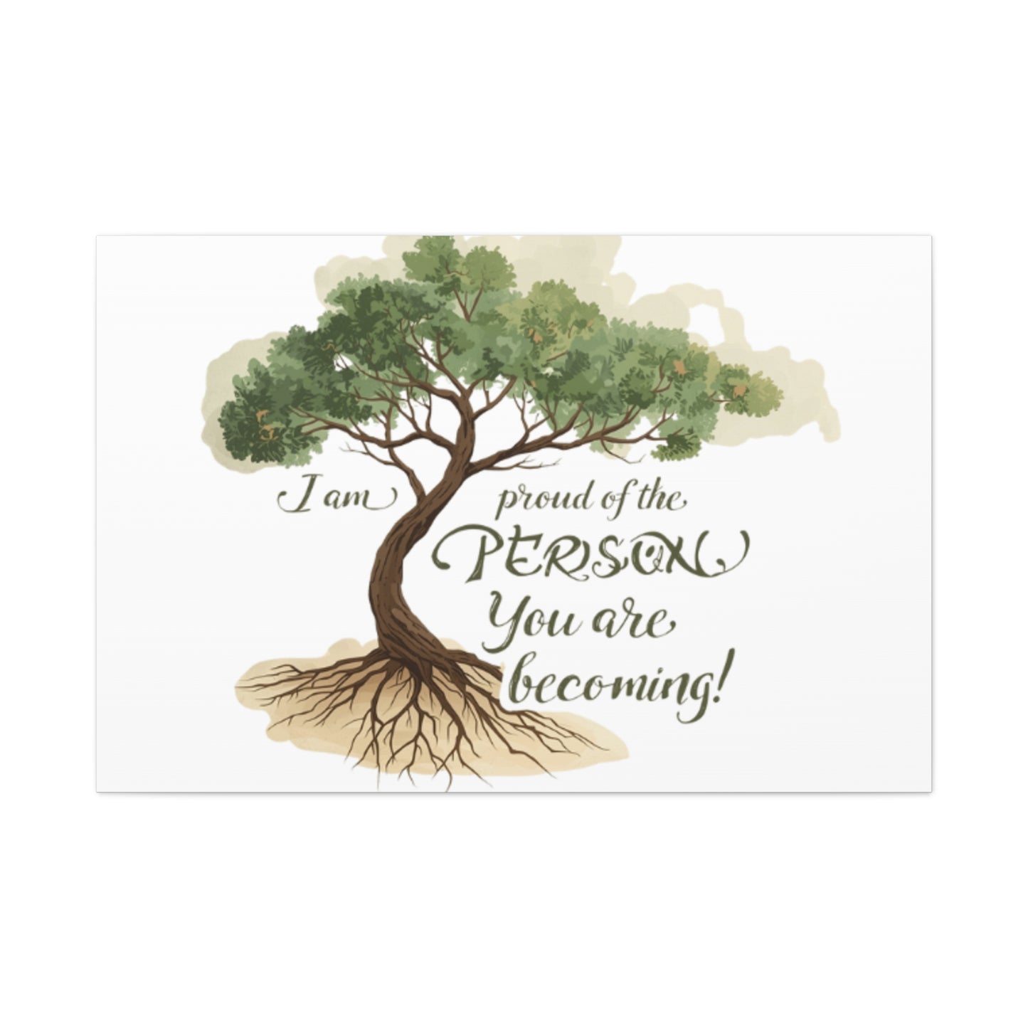 Tree of Growth Inspirational Quote Matte Canvas