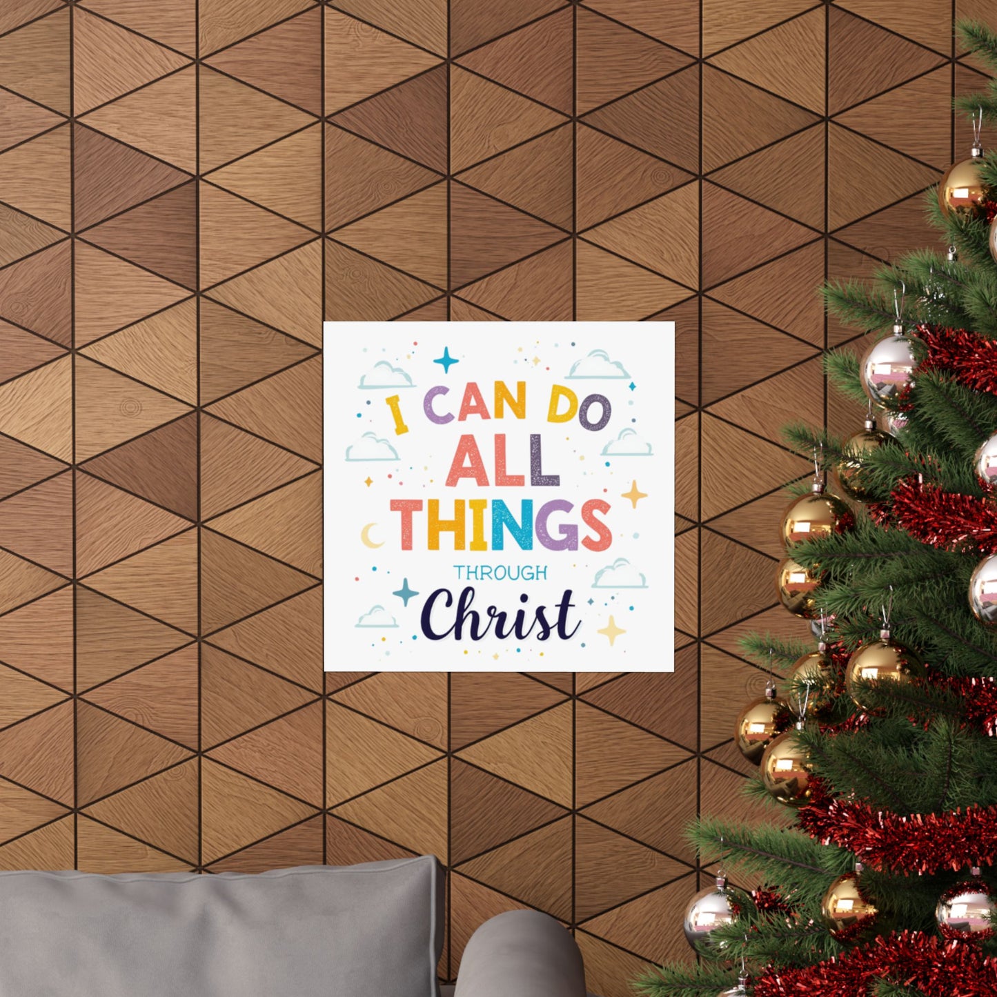 I Can Do All Things Through Christ Poster | Matte Vertical Inspirational Christian Wall Art