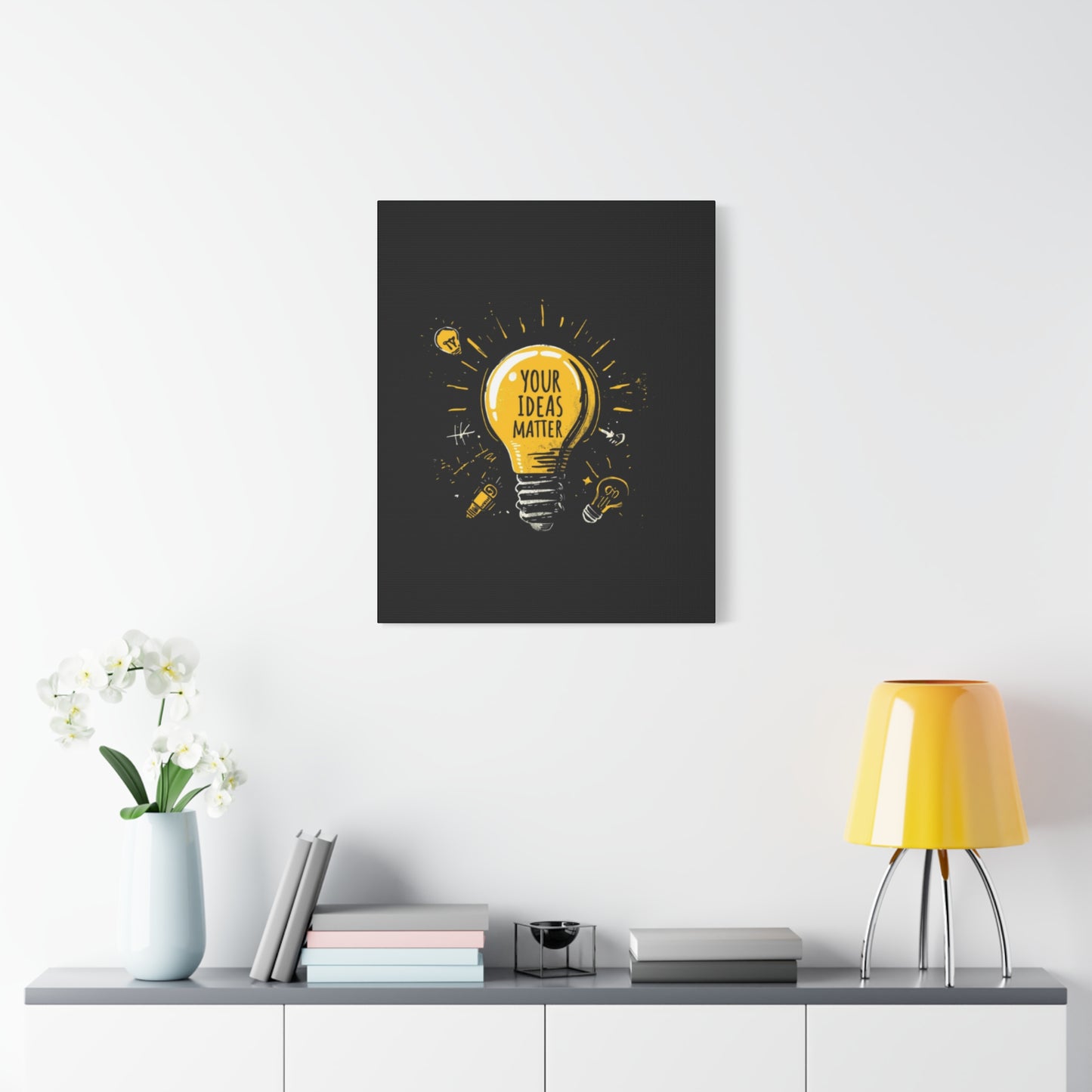 Your Ideas Matter lightbulb Matte Canvas