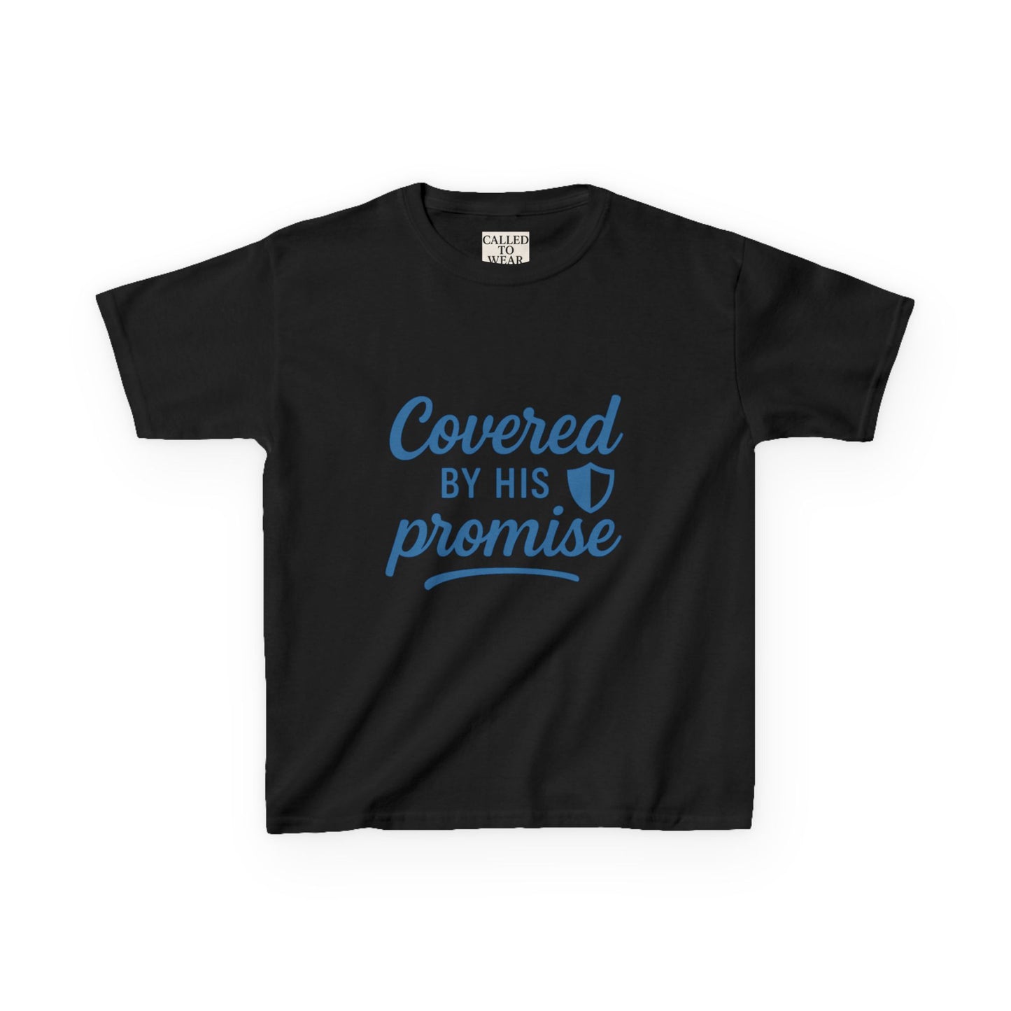 Inspirational Kids Tee - Covered by His Promise, Faith-Based Christian Shirt
