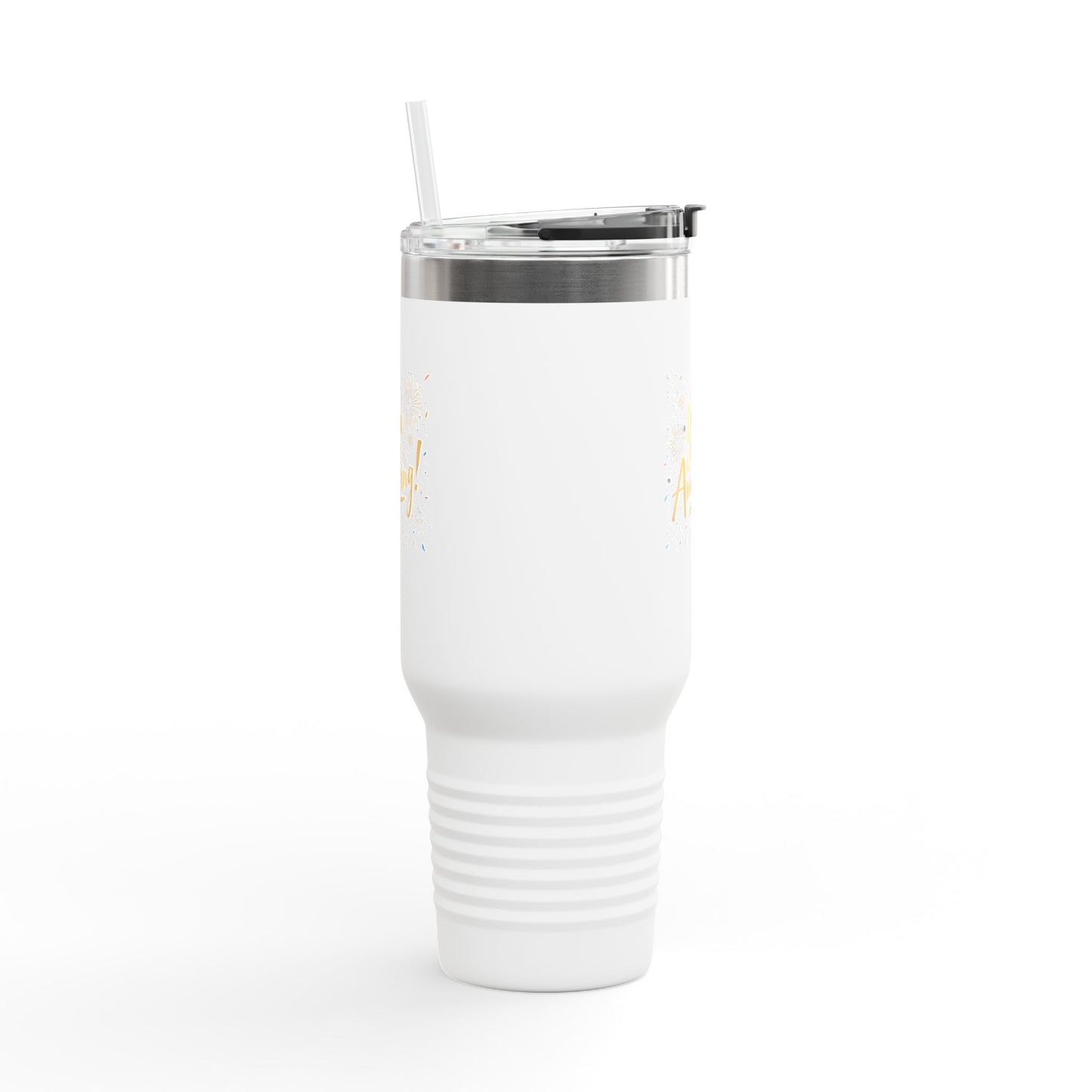 Insulated 40oz Travel Mug, Matte Powder-Coated Stainless Steel | Ergonomic Handle, Leak-Resistant Lid