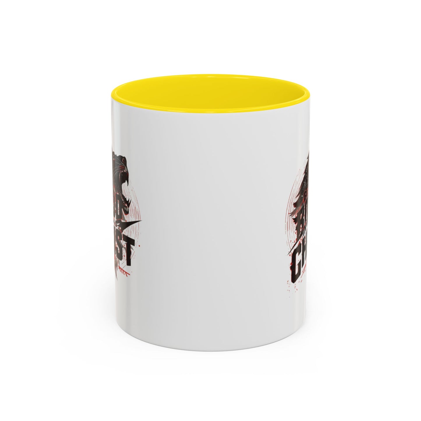 Be Bold In Christ mug | Christian wolf graphic, black accented coffee mug