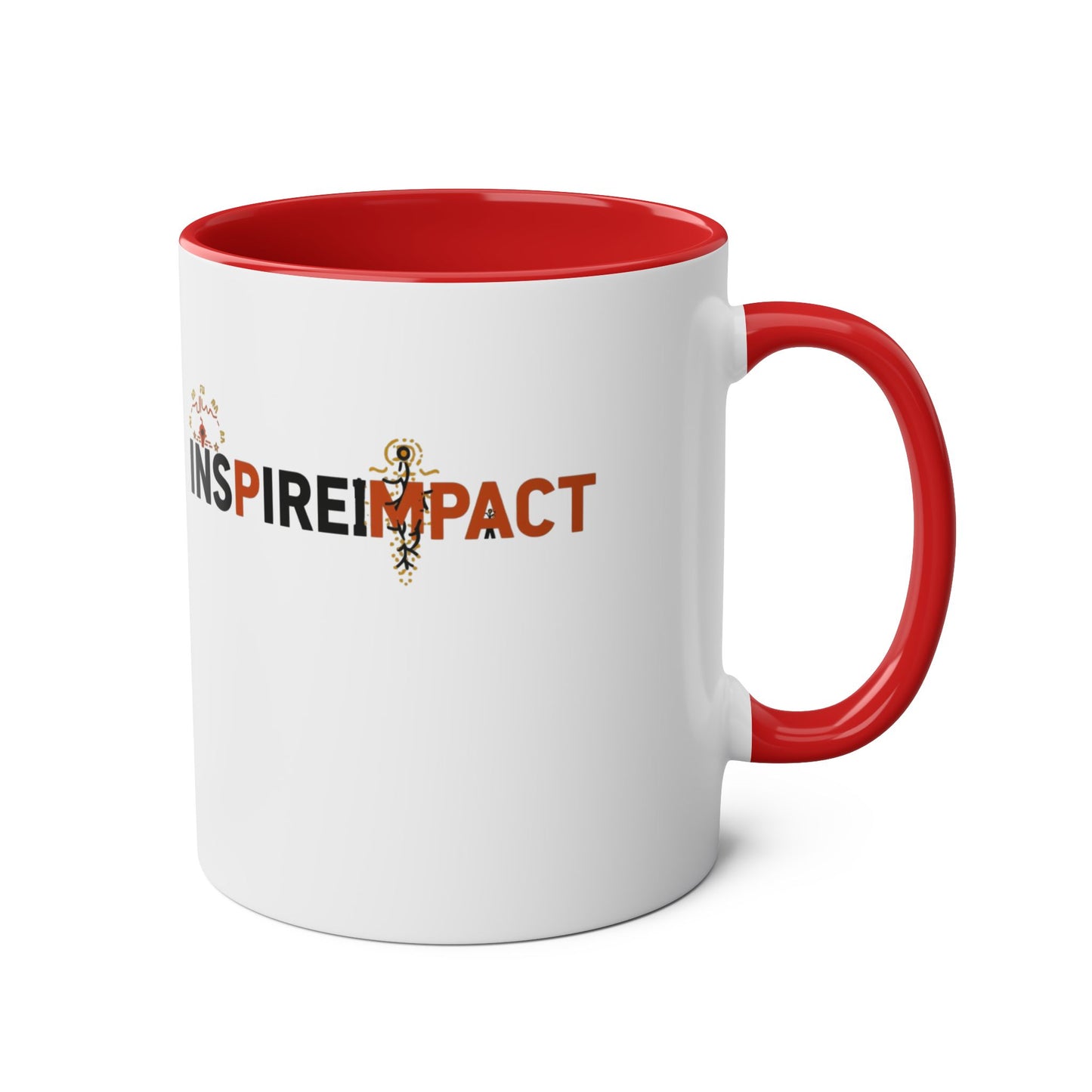 Inspire Impact Mug | Two-Tone 11oz Coffee Mug, Red Interior and Handle