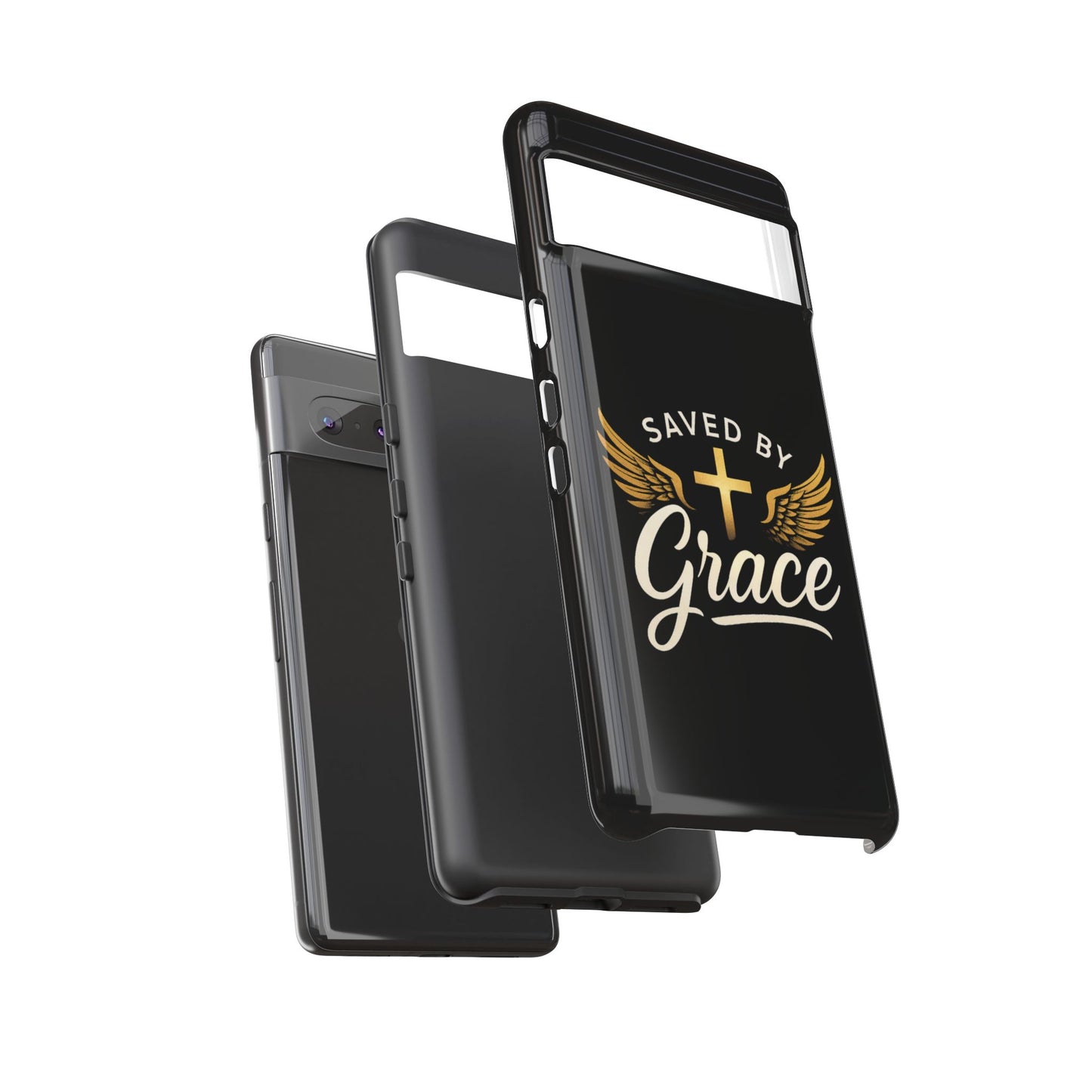 Christian Phone Case - Saved by Grace Design, Unique Gift for Believers, Inspirational Accessory, Stylish Christian Decor