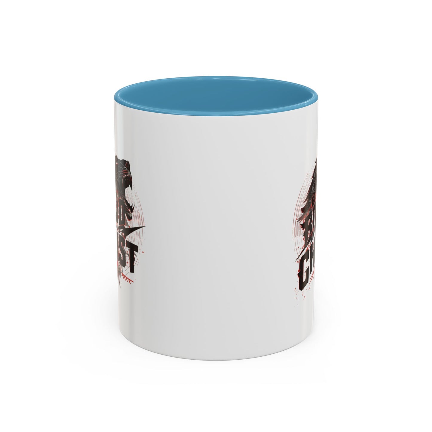 Be Bold In Christ mug | Christian wolf graphic, black accented coffee mug