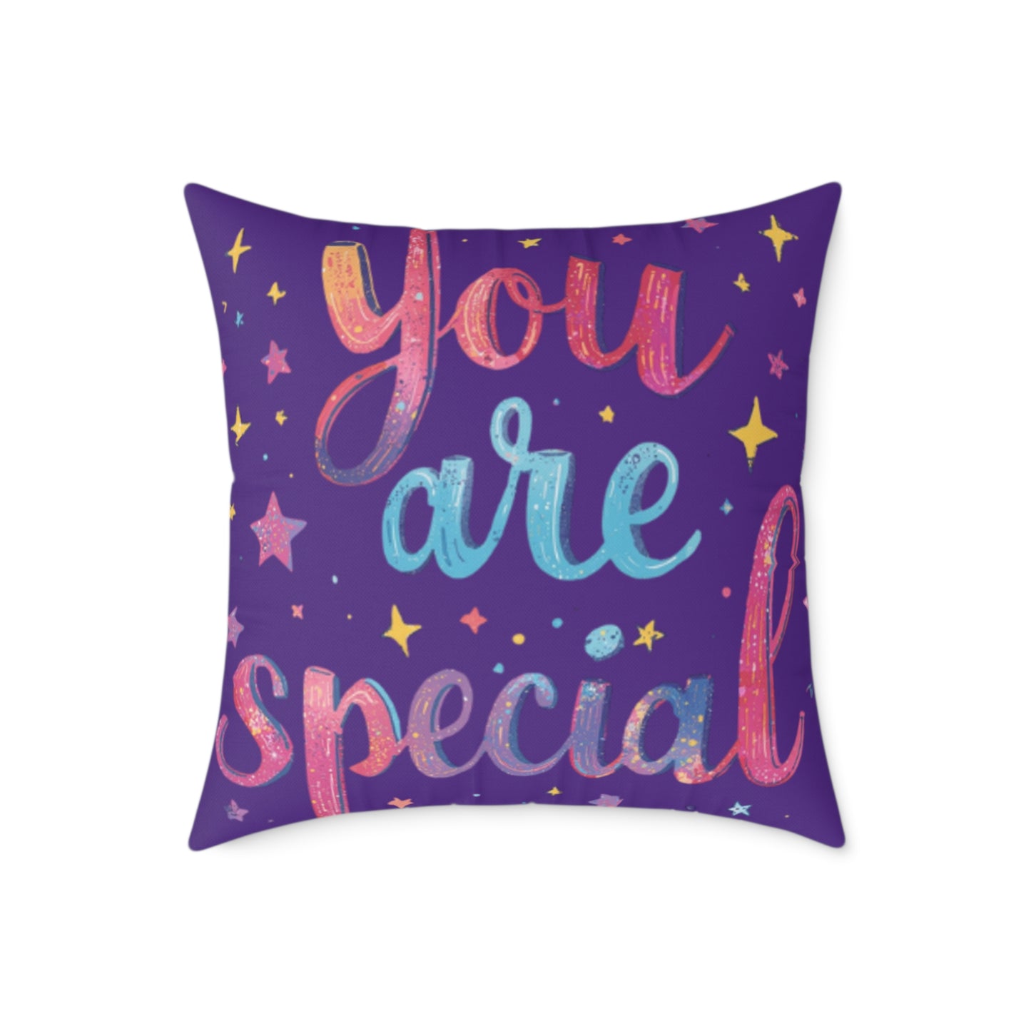 You Are Special pillow | Square Poly Canvas Pillow, inspirational typography