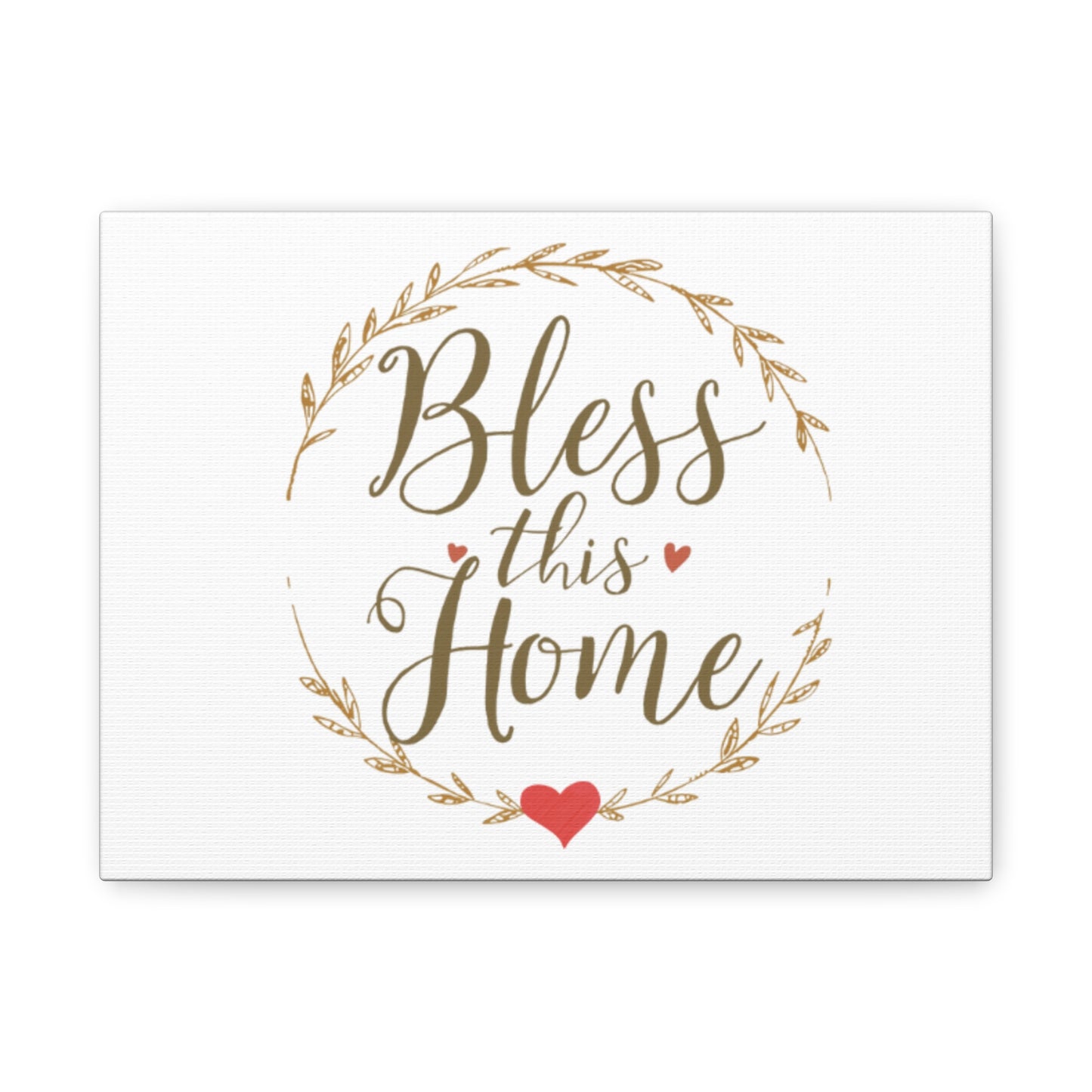 Bless This Home laurel wreath wall art Canvas | Matte Stretched 1.25"