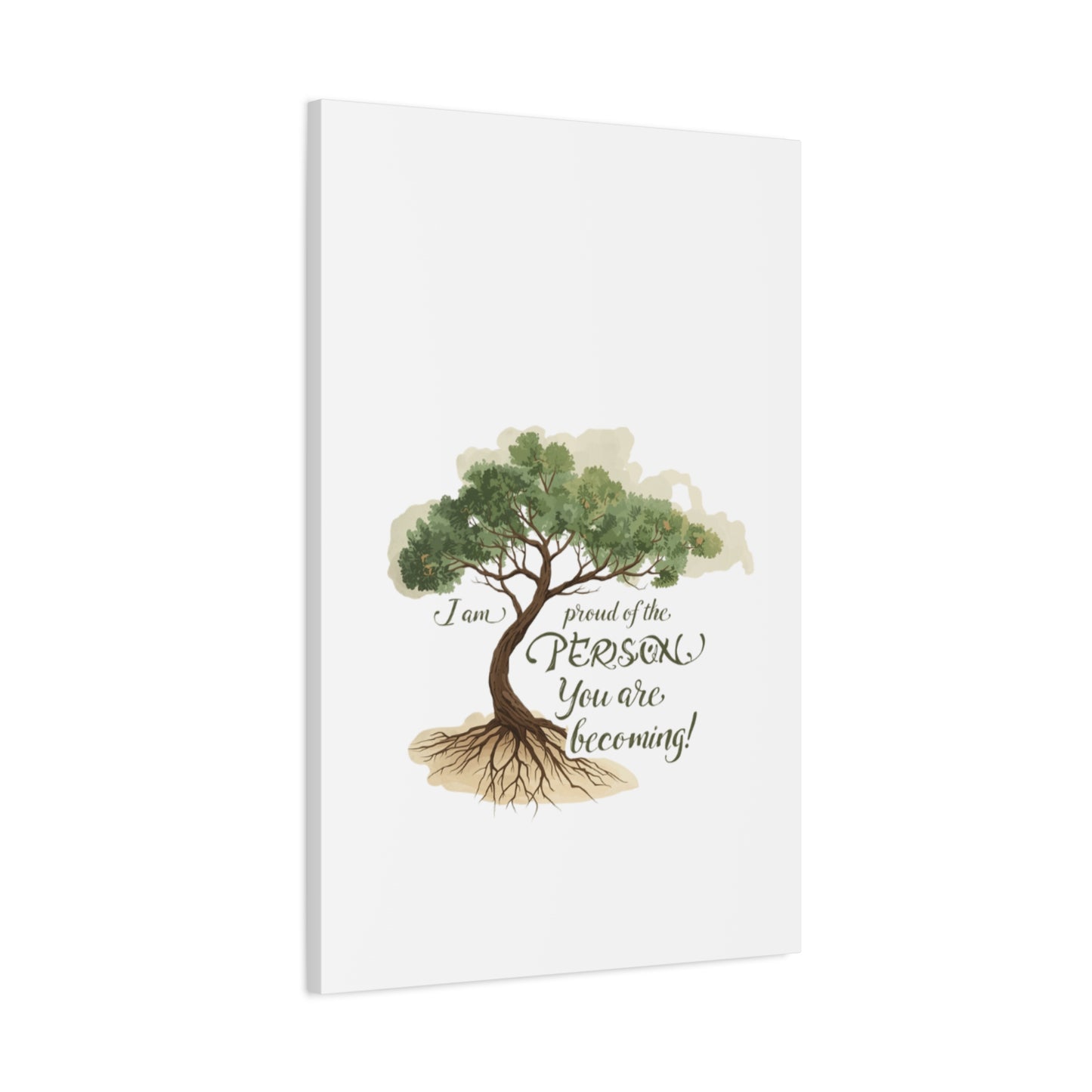 Tree of Growth Inspirational Quote Matte Canvas