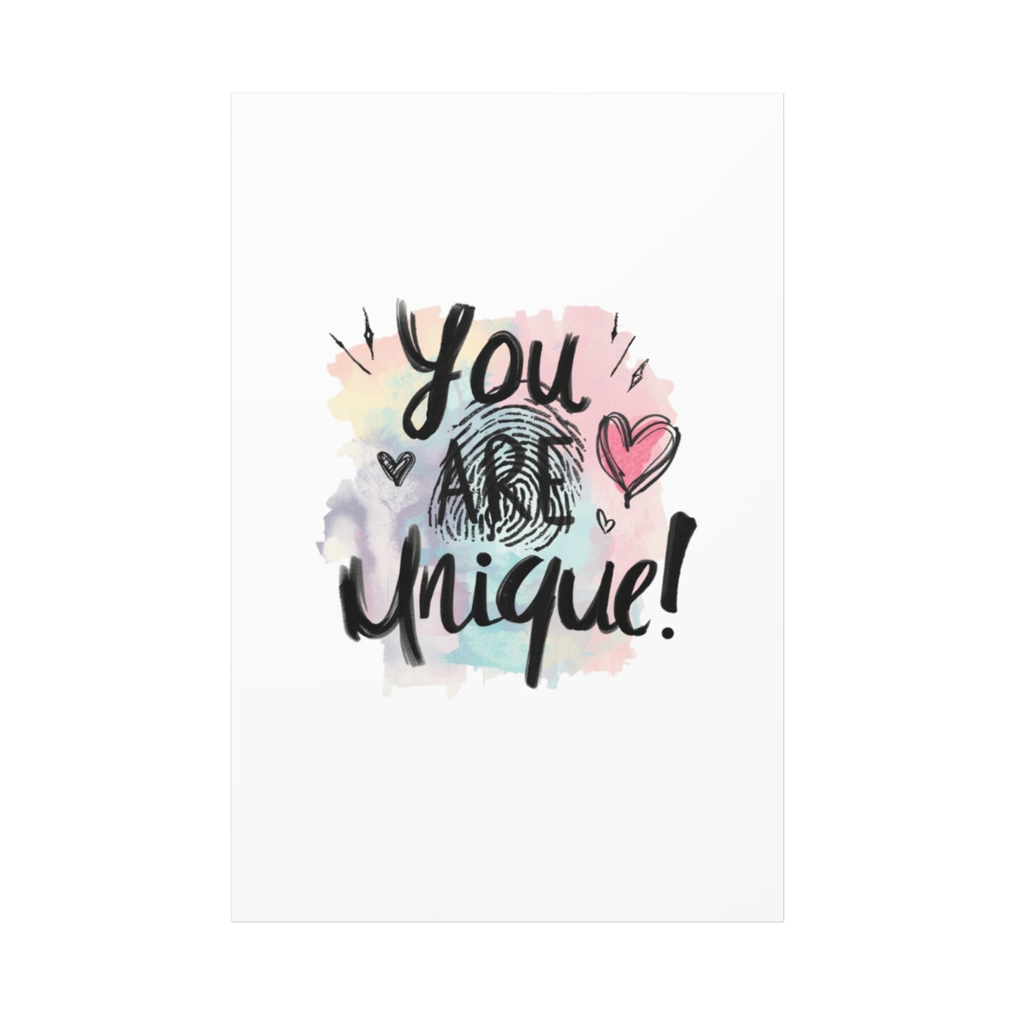 You Are Unique fingerprint heart canvas