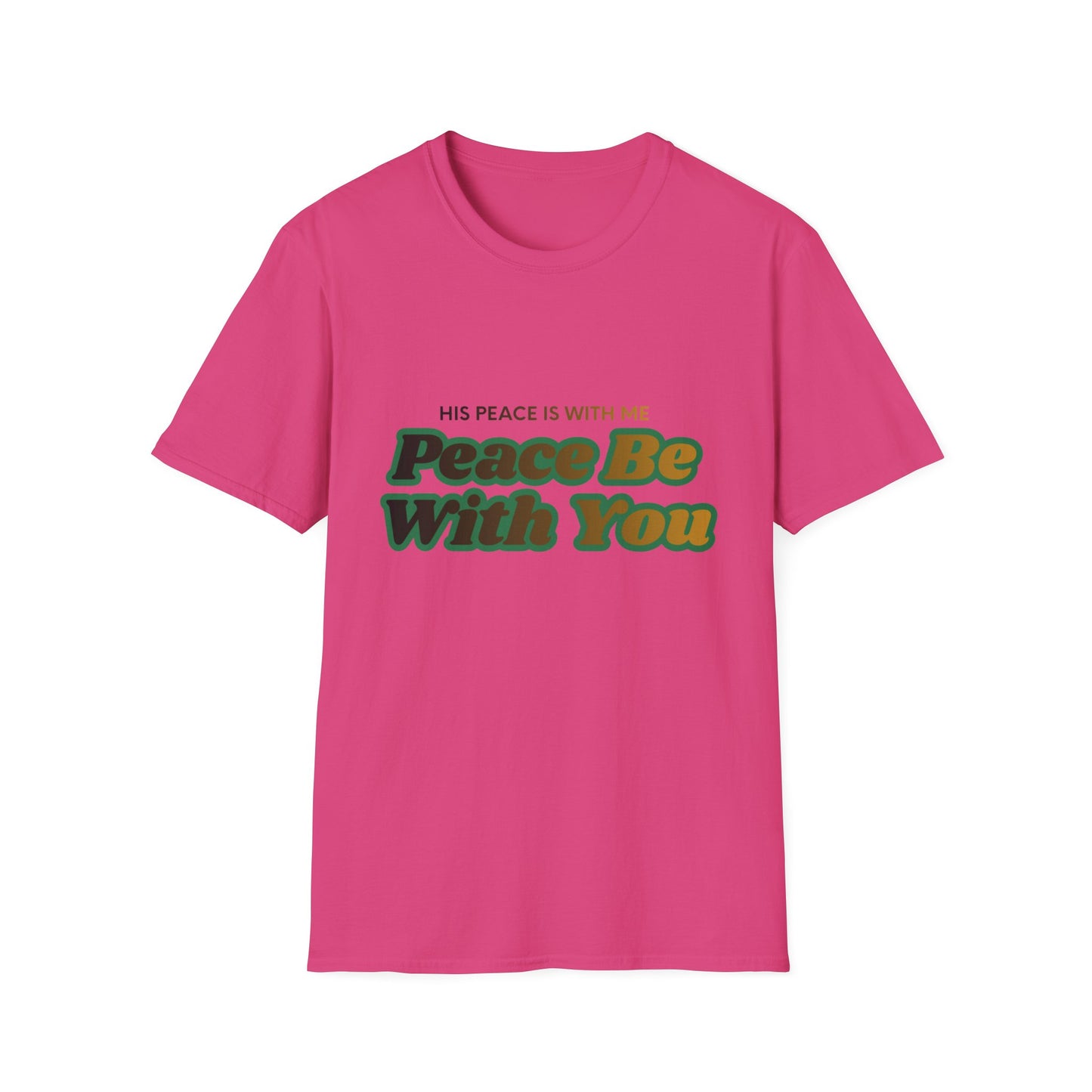 Peace Be With You T-Shirt | Retro Green Amber Lettering