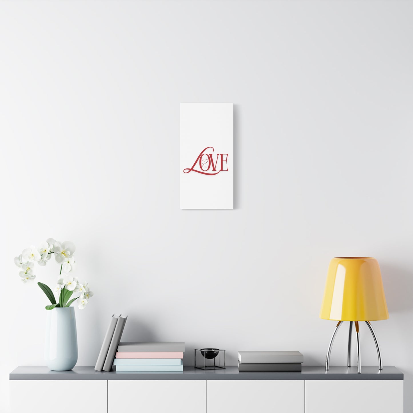 Red Script LOVE with Heart Canvas