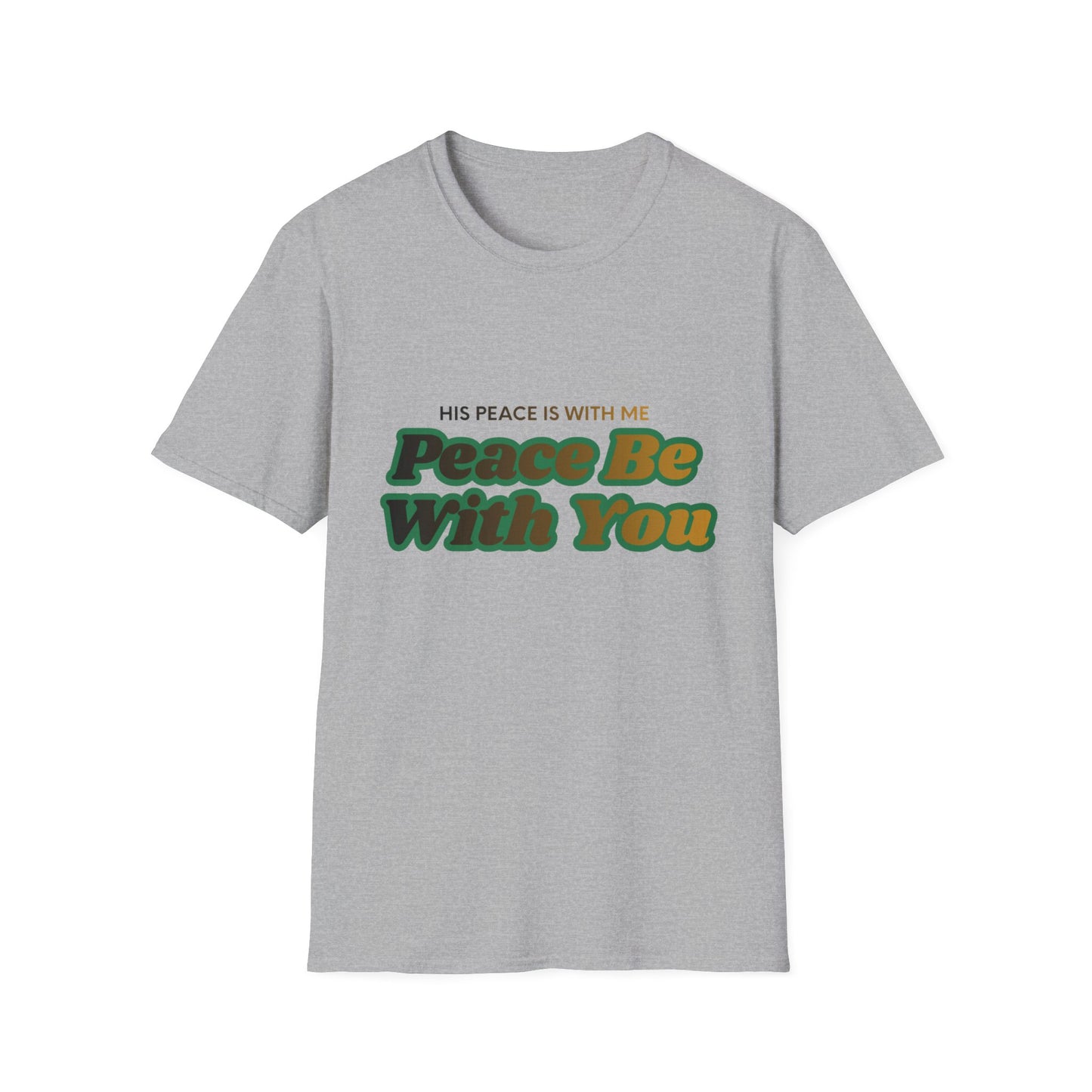 Peace Be With You T-Shirt | Retro Green Amber Lettering