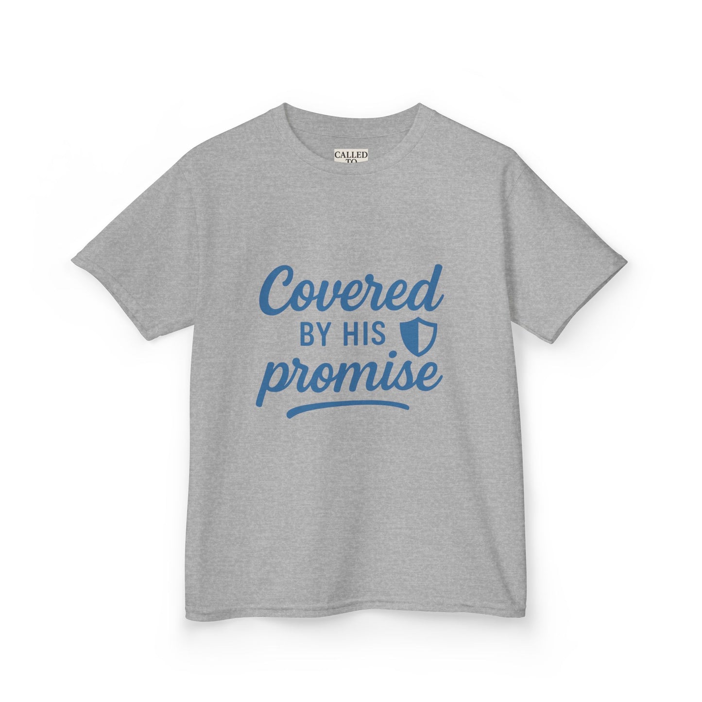 Inspirational Kids Tee - Covered by His Promise, Faith-Based Christian Shirt