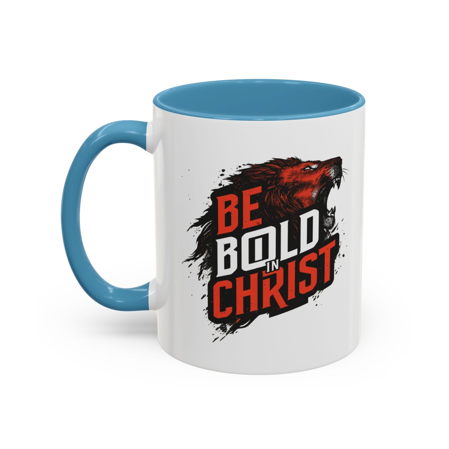 Be Bold in Christ Mug | Christian Faith Coffee Mug, Wolf Graphic Accent Mug