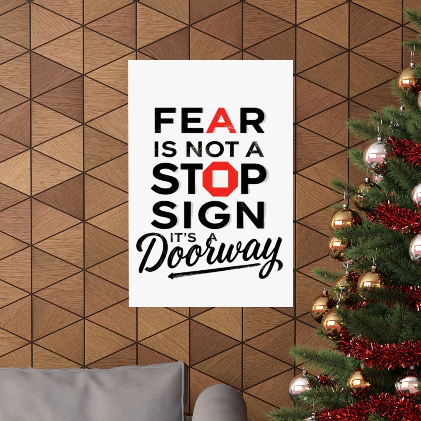 Fear Is Not a Stop Sign Matte Vertical Poster | Motivational Typography