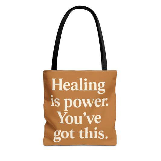 Empowering Healing Tote Bag, Inspirational Market Bag, Motivational Gift, Self-Care Accessory, Supportive Everyday Tote