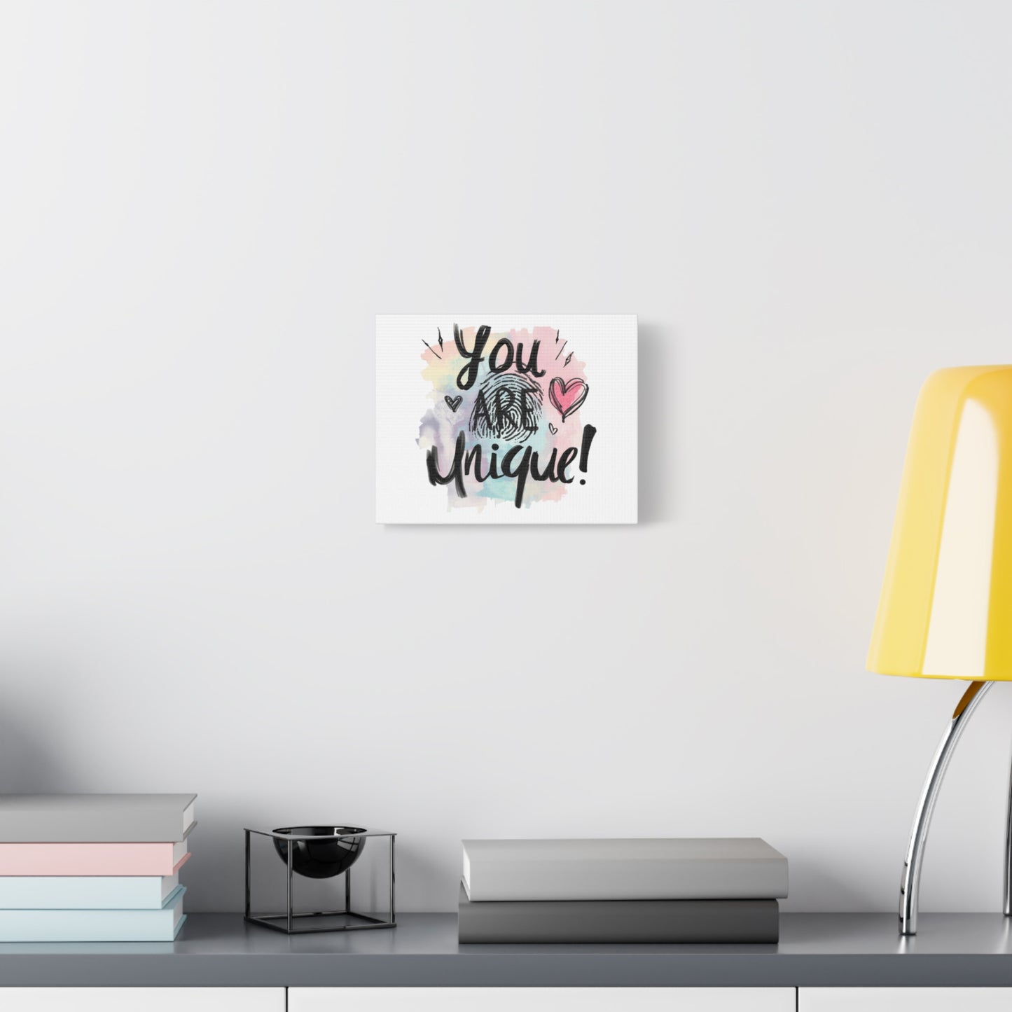You Are Unique fingerprint heart canvas
