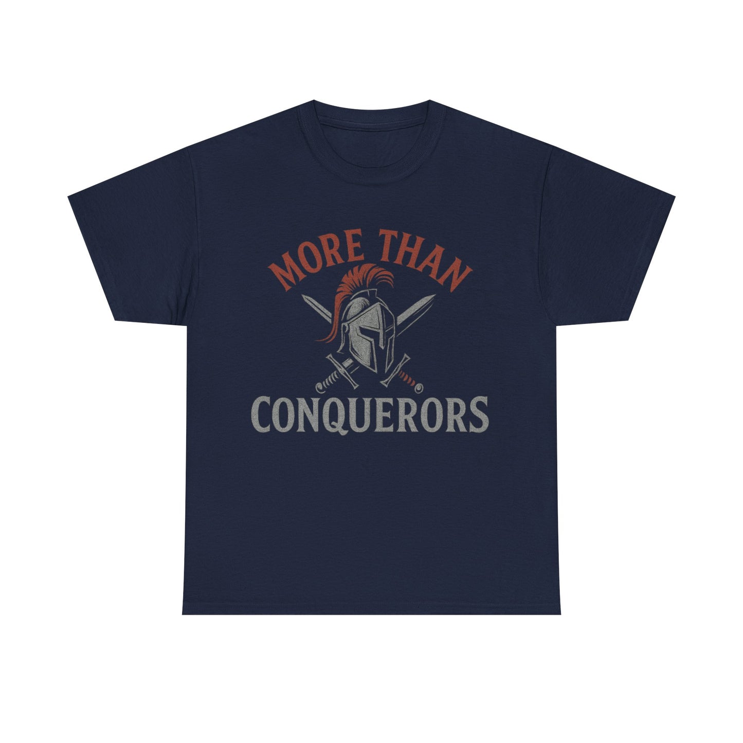 More Than Conquerors Unisex Heavy Cotton Tee, Motivational Shirt, Gifts for Him or Her