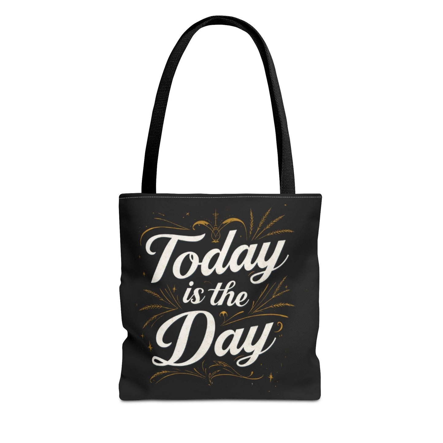 Today Is the Day tote bag | Hand-lettered script, charcoal motivational design