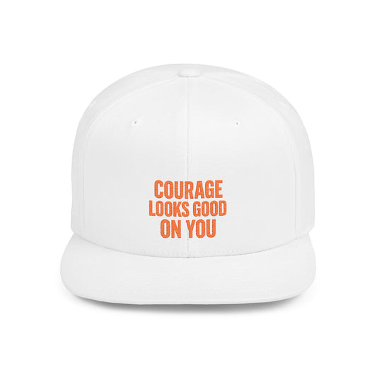 Courage Looks Good on You Snapback Hat, Motivational Cap for Everyday Wear, Gift for Friends, Inspiring Headwear