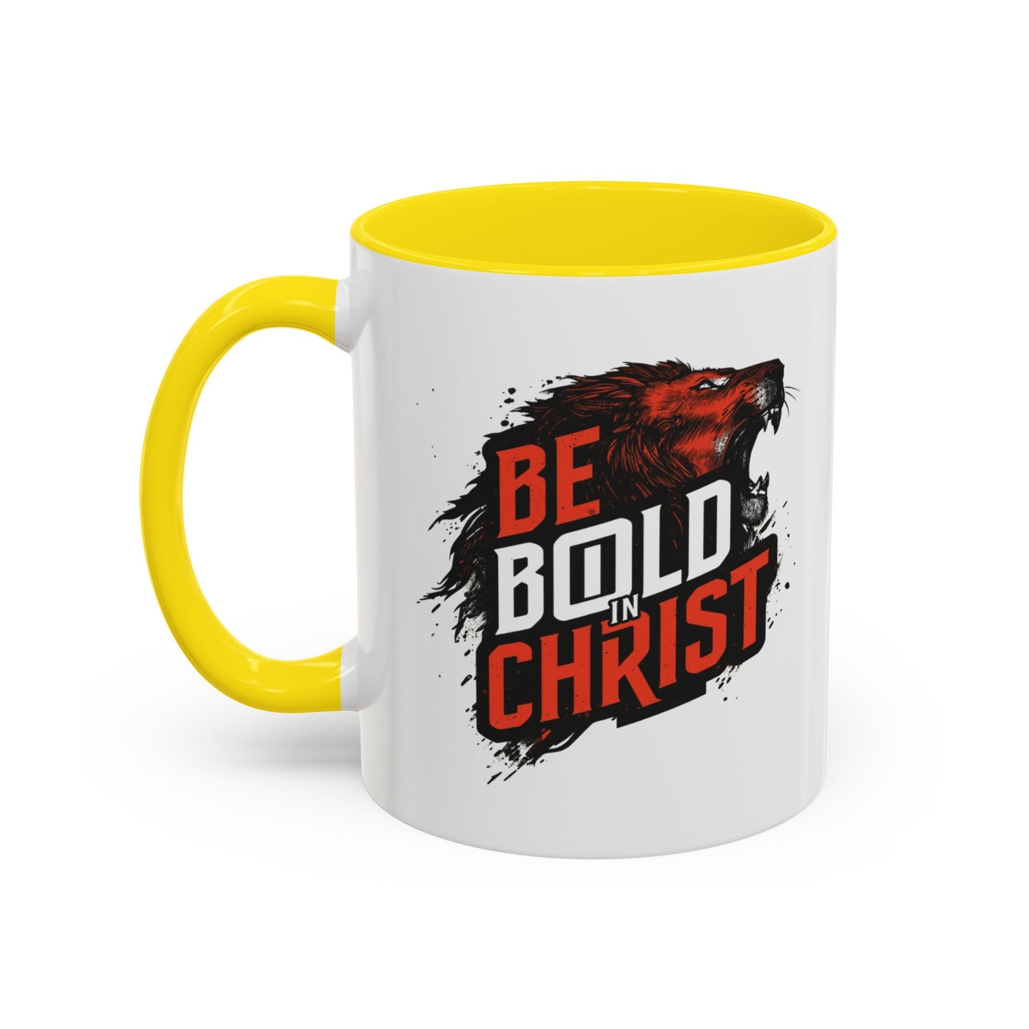 Be Bold in Christ Mug | Christian Faith Coffee Mug, Wolf Graphic Accent Mug