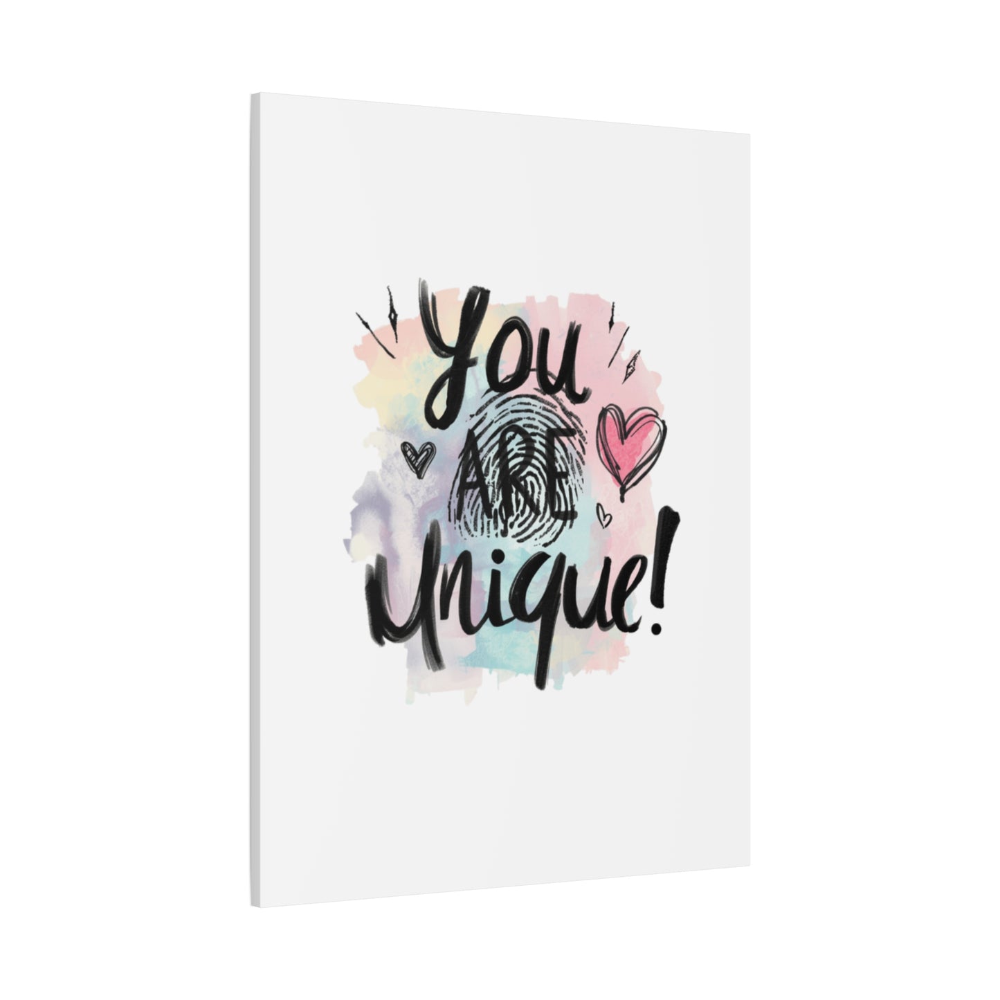 You Are Unique fingerprint heart canvas