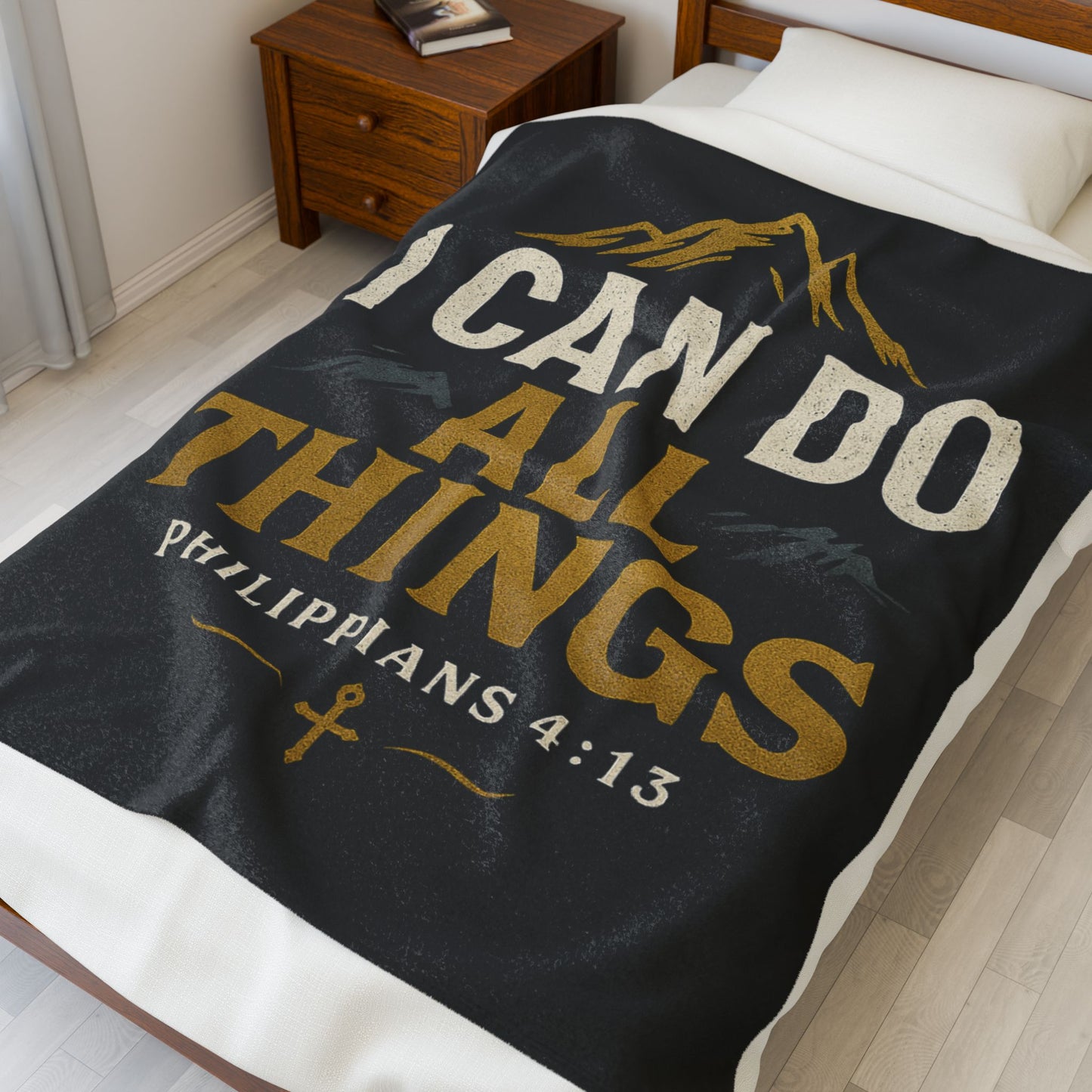 Inspirational Velveteen Plush Blanket with 'I Can Do All Things' Quote, Cozy Living Room Decor, Motivational Gift, Perfect for Home & [...]