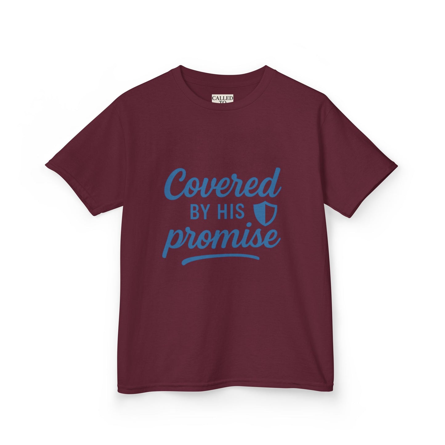 Inspirational Kids Tee - Covered by His Promise, Faith-Based Christian Shirt