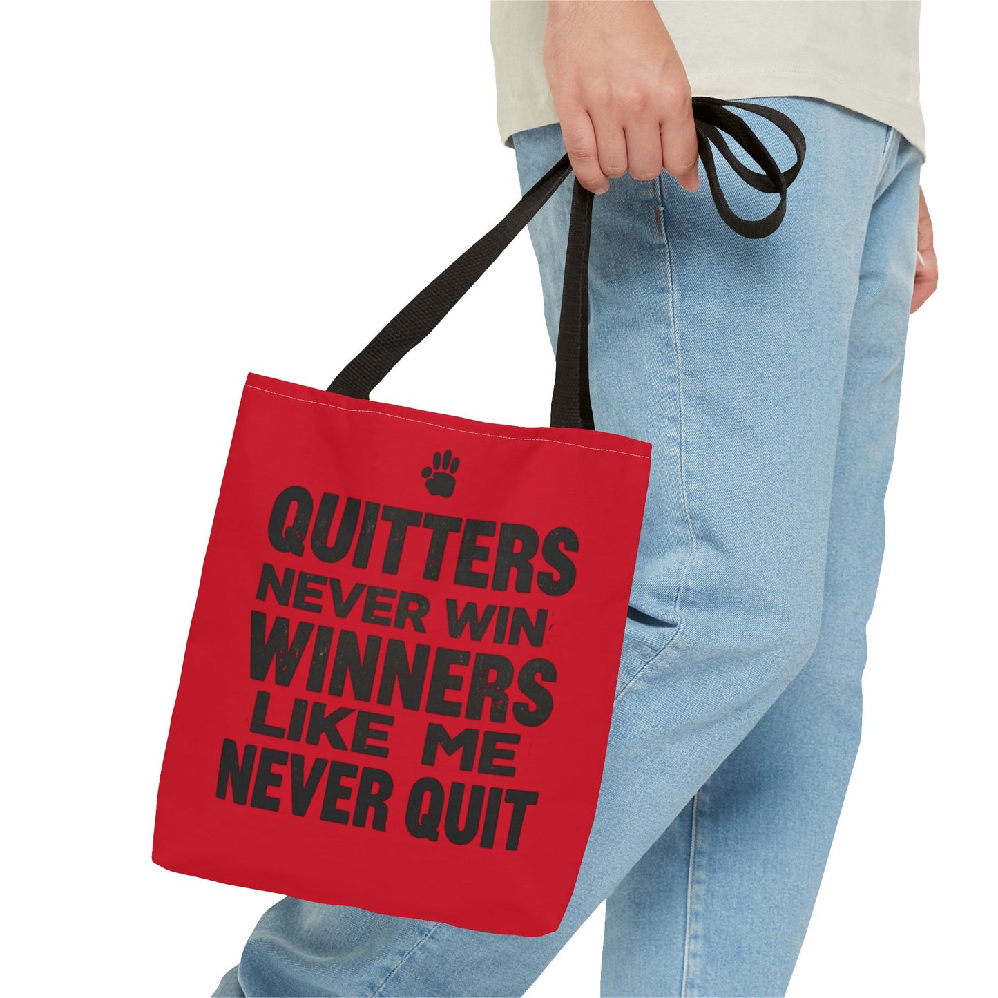 Rallying Cry Hand-Lettered Tote Bag | Bold Red All-Over Print