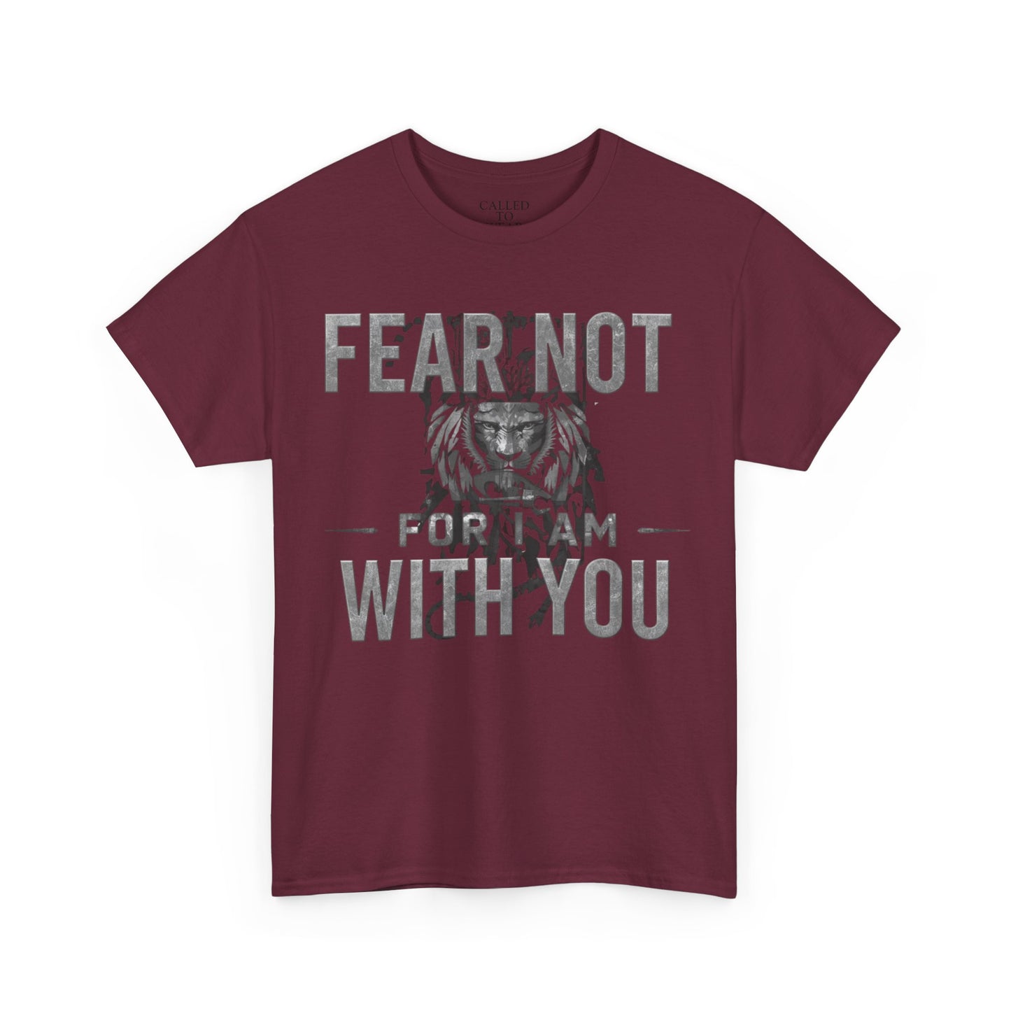 Distressed Lion FEAR NOT WITH YOU Tee | Crewneck Cotton Shirt