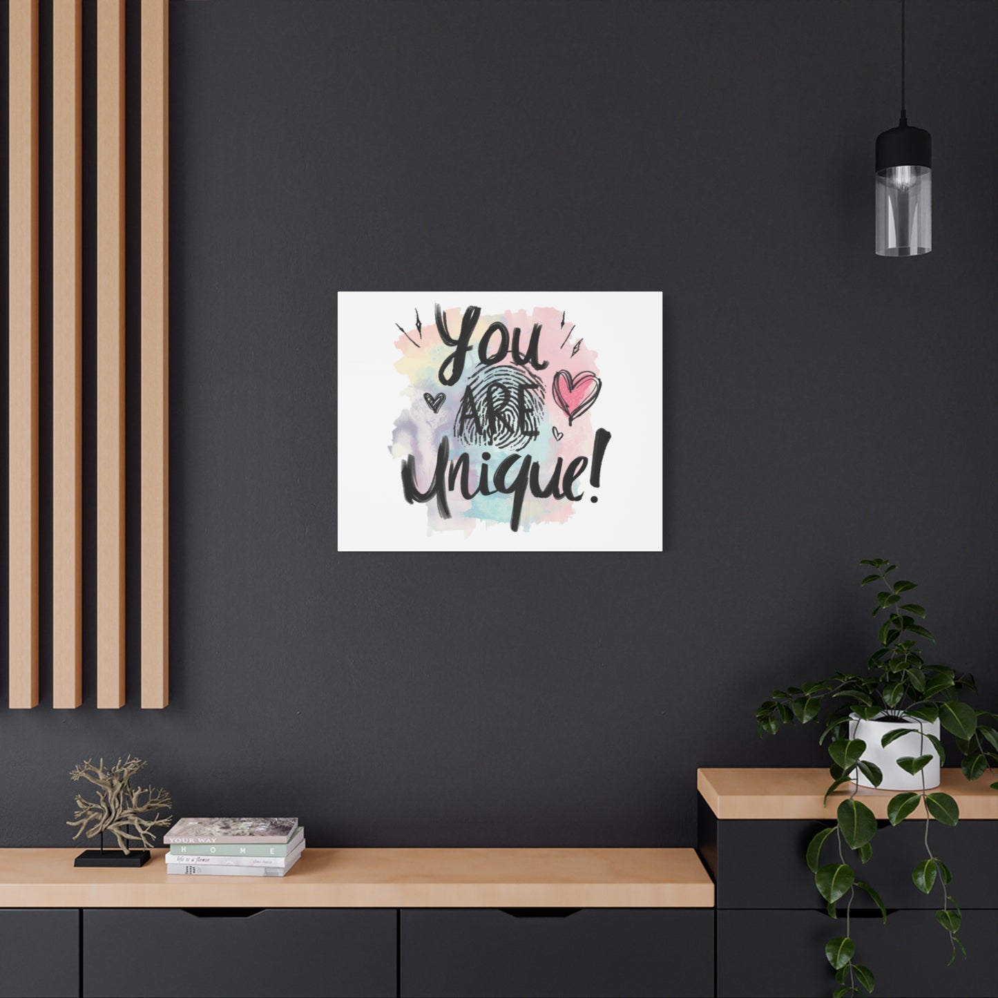 You Are Unique fingerprint heart canvas