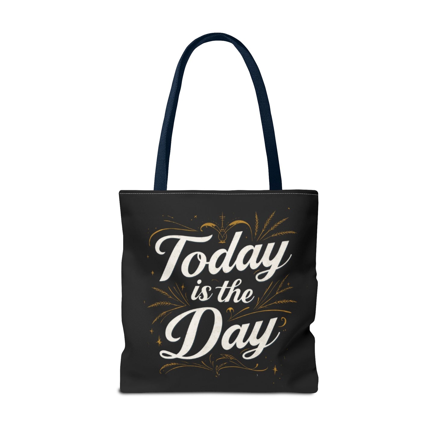 Today Is the Day tote bag | Hand-lettered script, charcoal motivational design