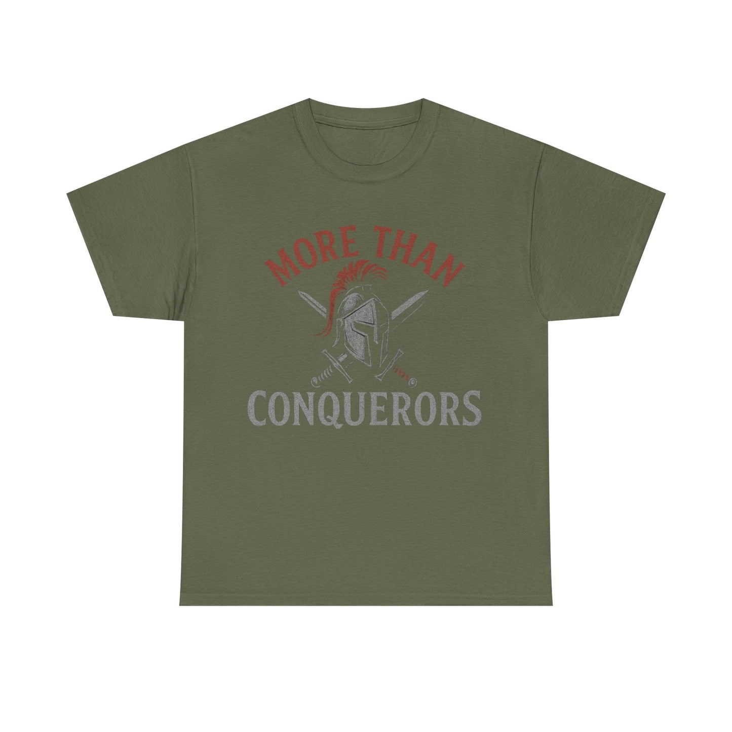 More Than Conquerors Unisex Heavy Cotton Tee, Motivational Shirt, Gifts for Him or Her