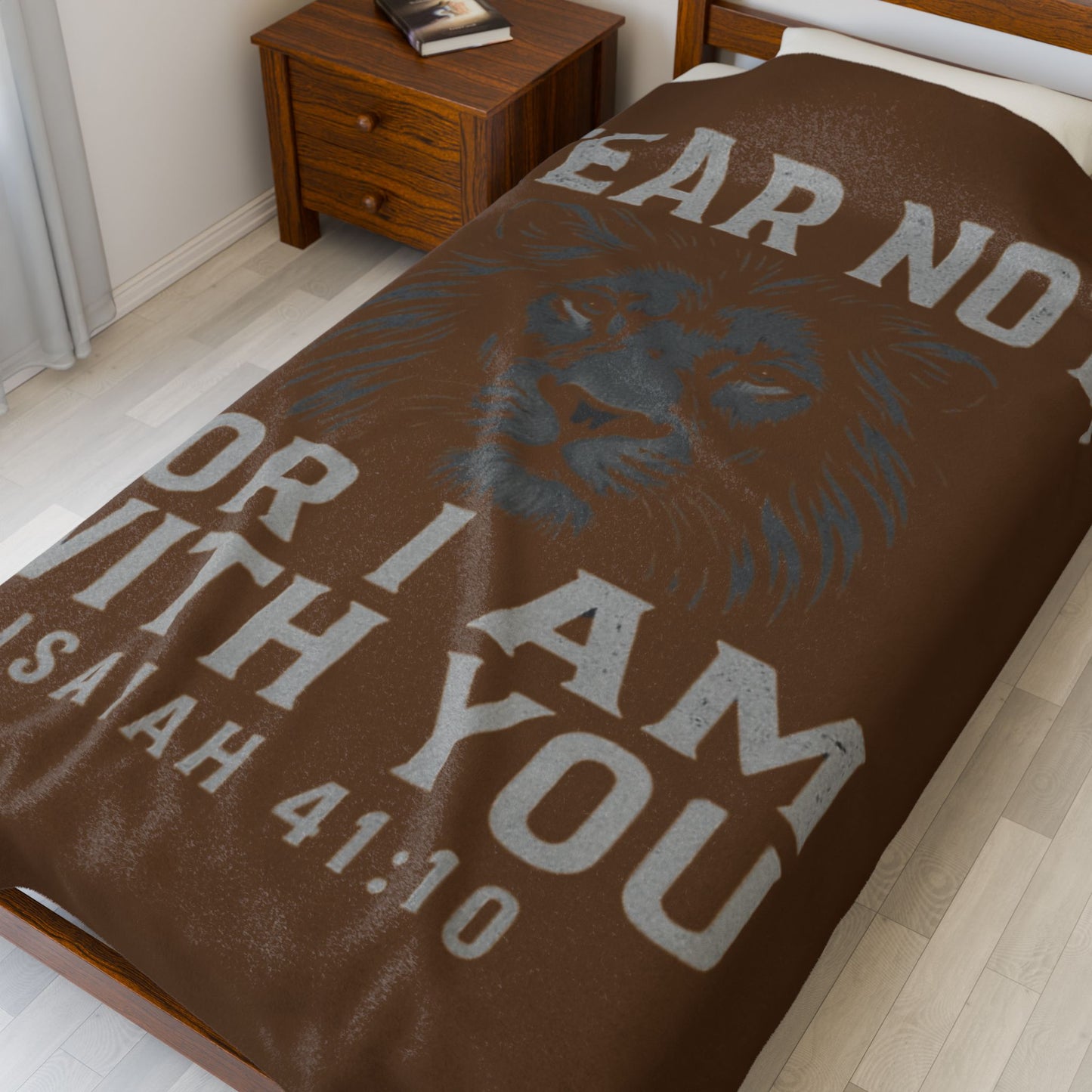 Cozy Velveteen Plush Blanket with Inspirational Lion Design | Warm Throw for Home, Unique Gift, Spiritual Decor, Family Comfort, Bible [...]