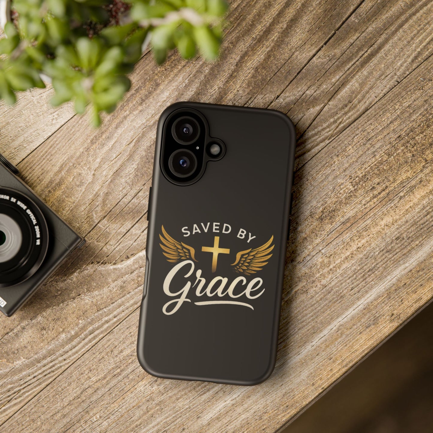Christian Phone Case - Saved by Grace Design, Unique Gift for Believers, Inspirational Accessory, Stylish Christian Decor